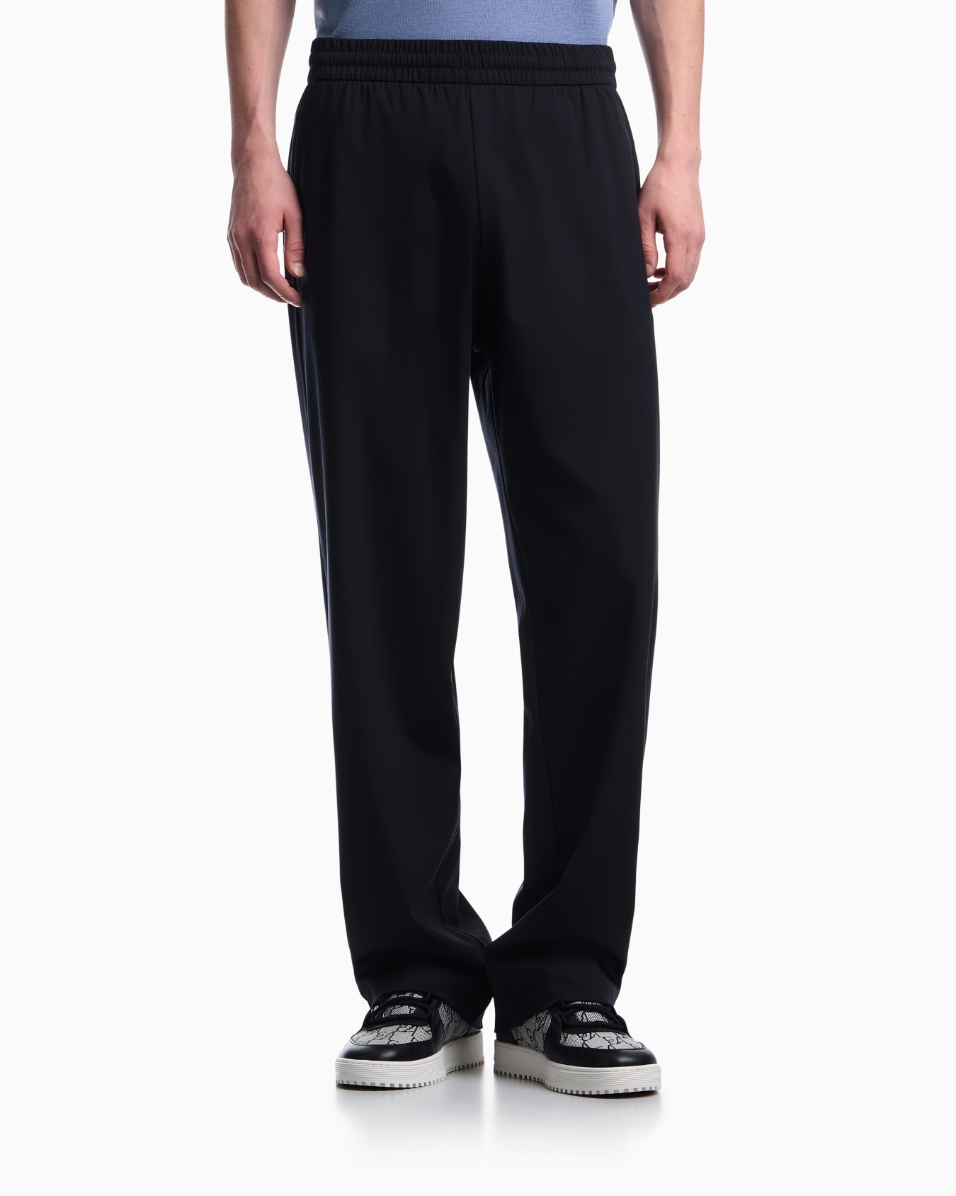 Trousers with regular fit in interlock jersey Slide 3