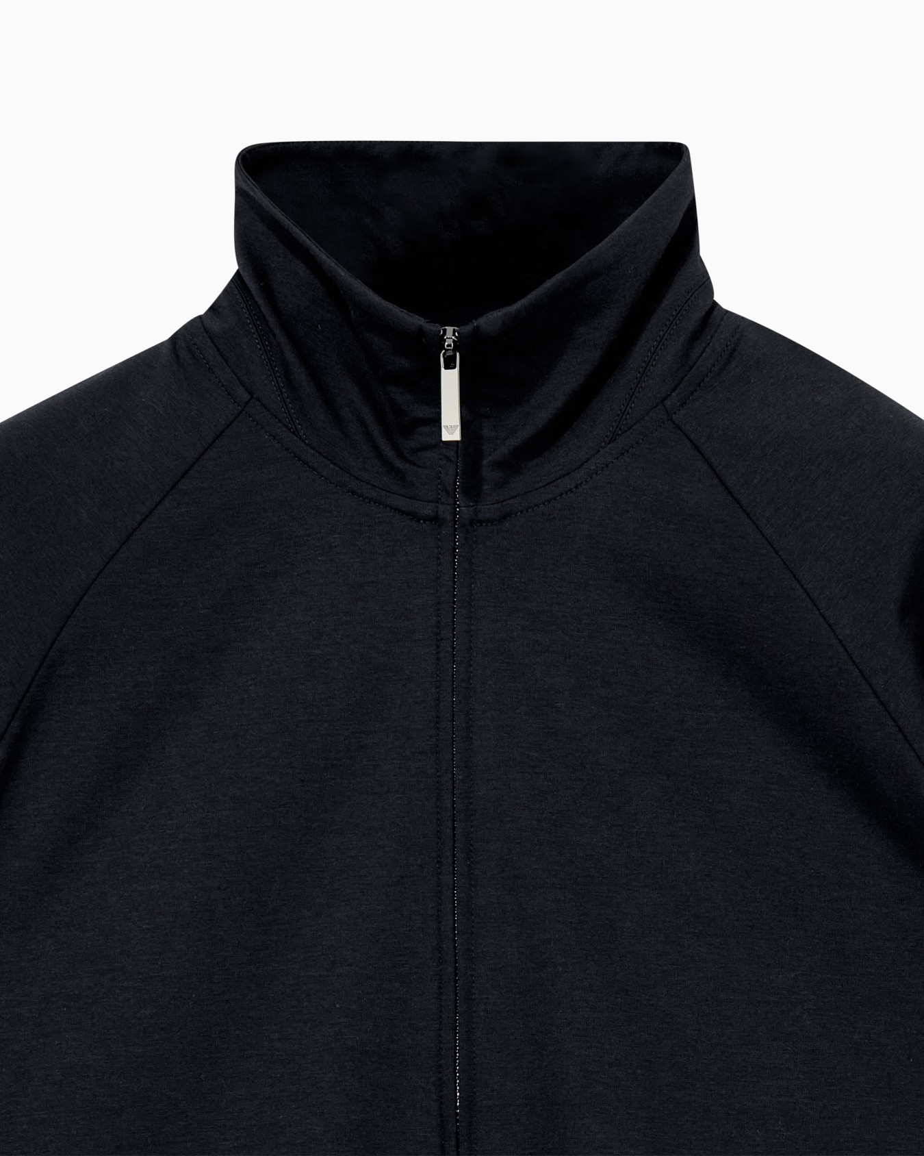 Sweatshirt in interlock jersey with high collar and zip Slide 4