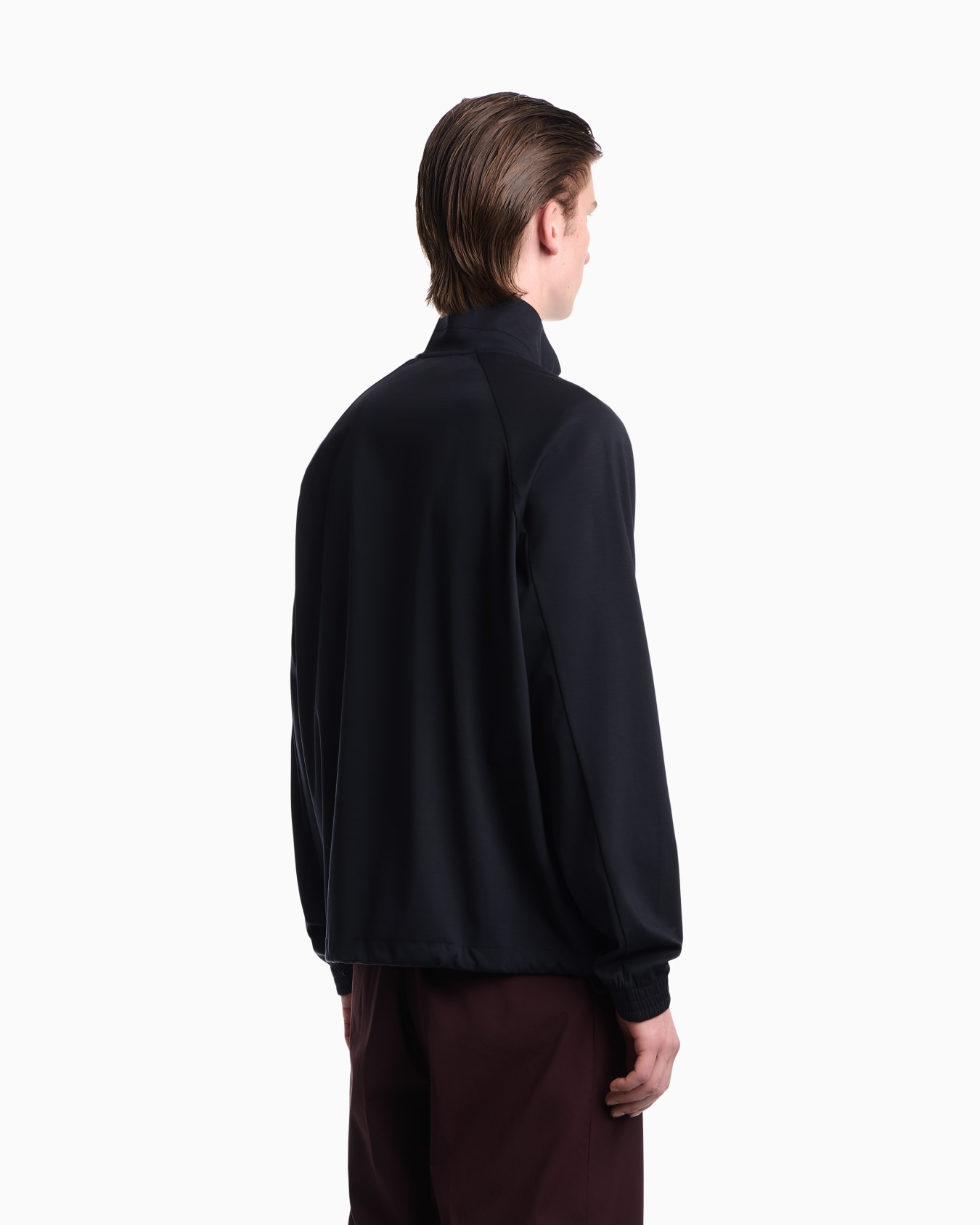 Sweatshirt in interlock jersey with high collar and zip Slide 5
