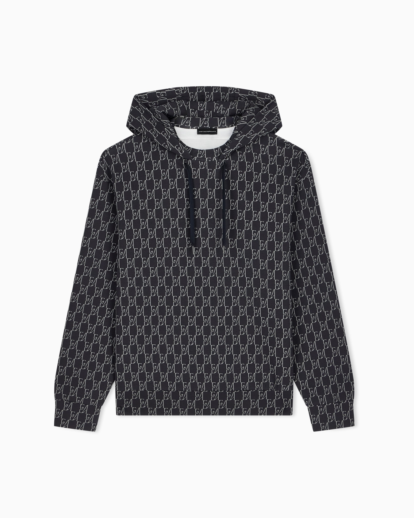 Double jersey hoodie with all-over logo print Slide 0