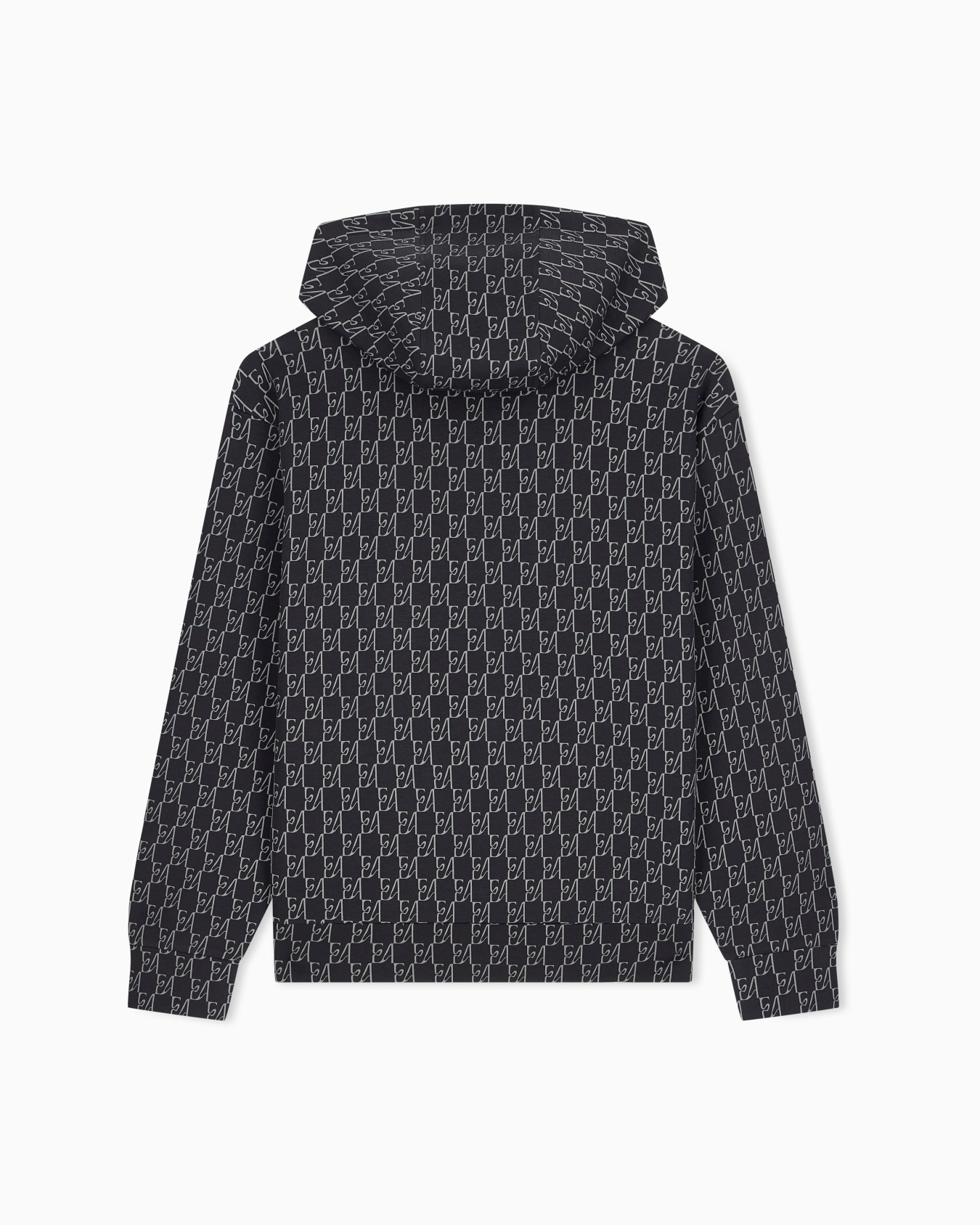 Double jersey hoodie with all-over logo print Slide 1