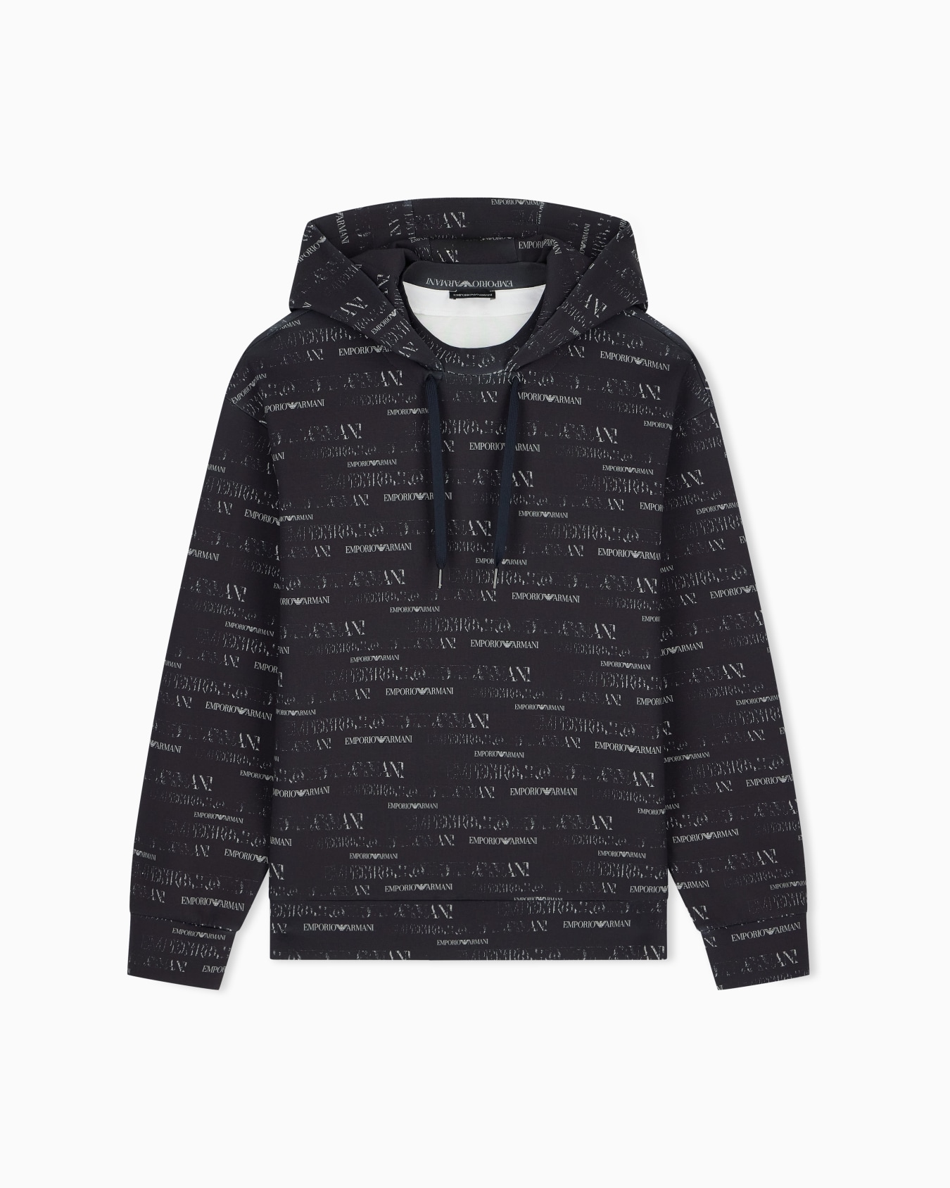 Double jersey hoodie with all-over logo print Slide 0