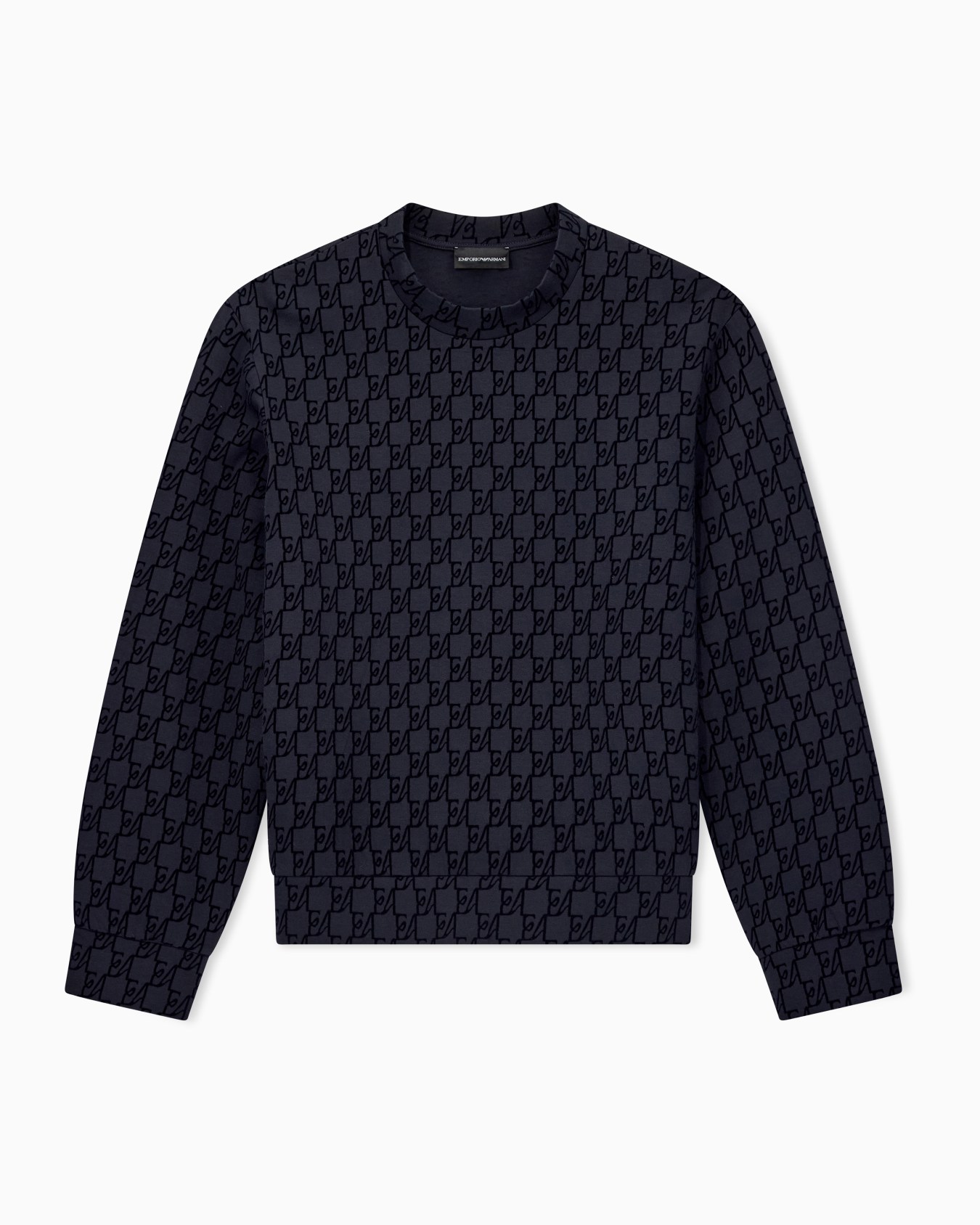 Double jersey sweatshirt with all-over logo print Slide 0