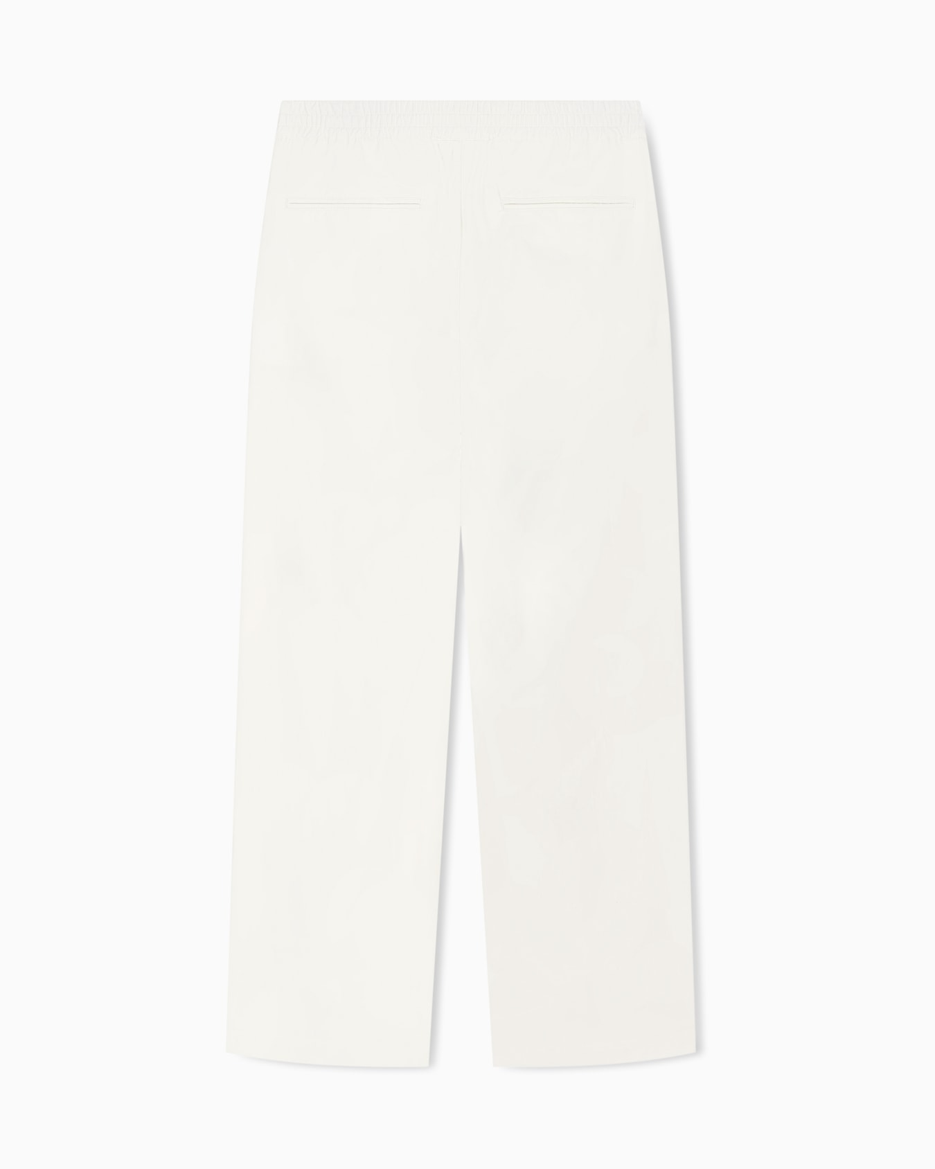 Regular fit cotton poplin trousers with elasticated waist Slide 2