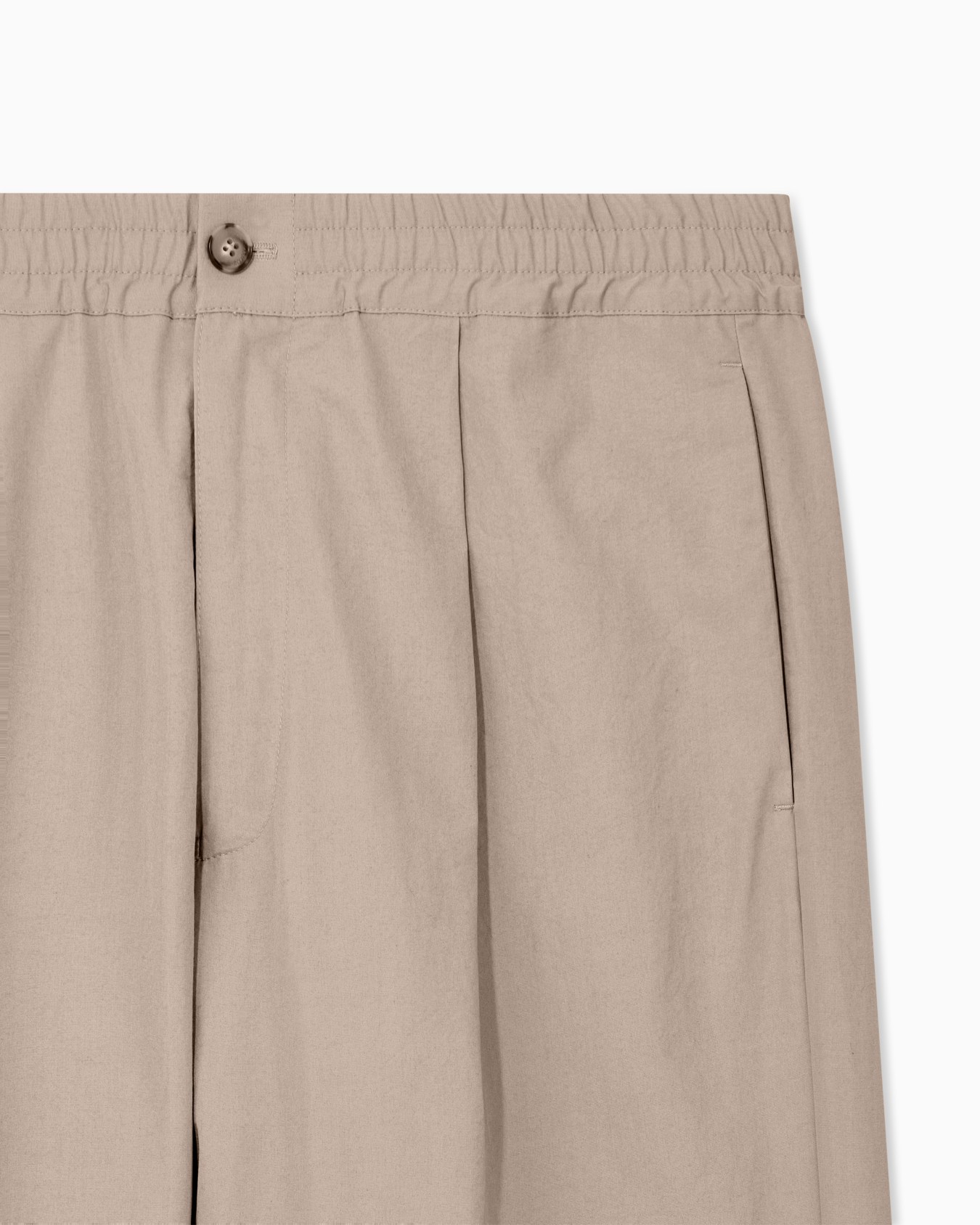 Regular fit cotton poplin trousers with elasticated waist Slide 4