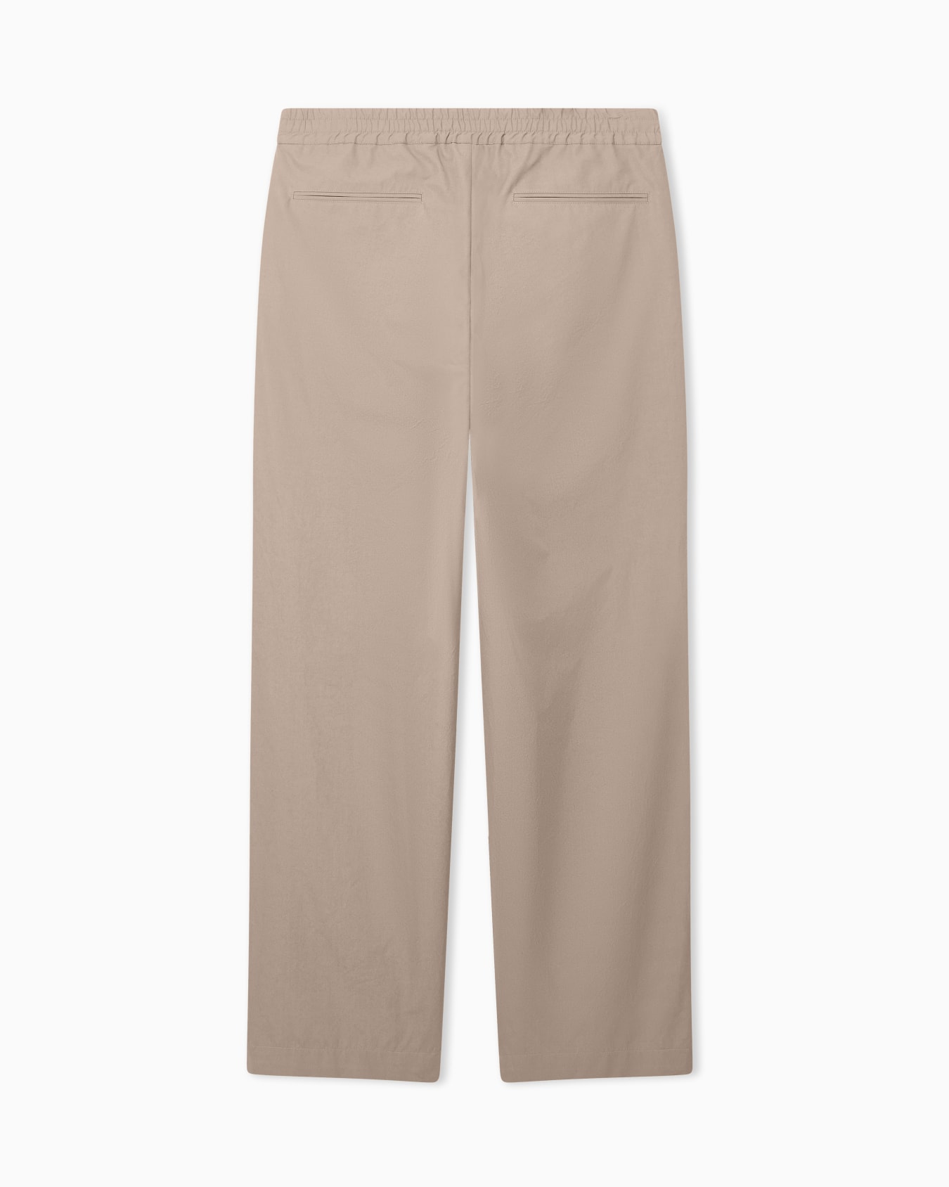 Regular fit cotton poplin trousers with elasticated waist Slide 2