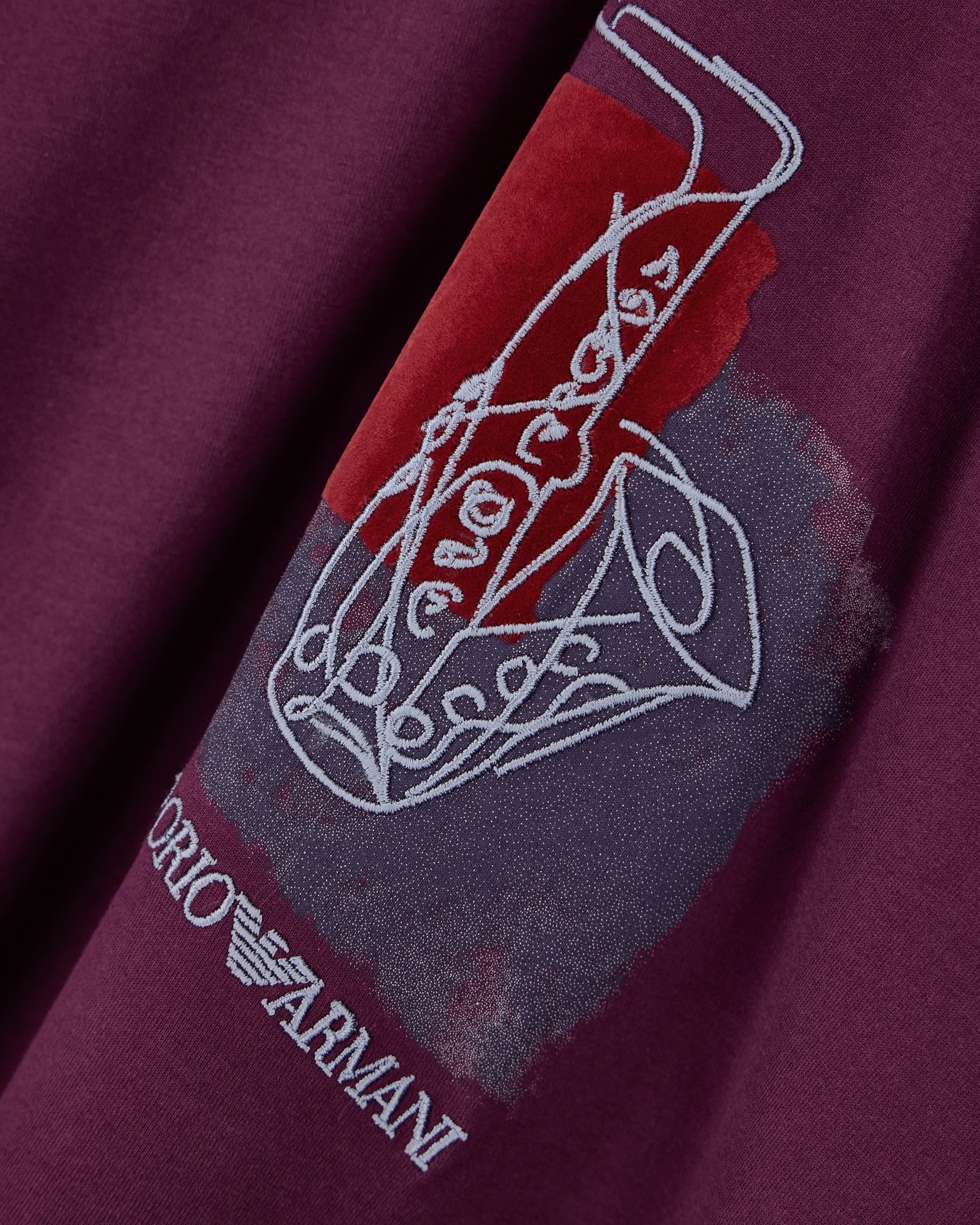 T-shirt girocollo in jersey di cotone con stampa a rombo Slide 4