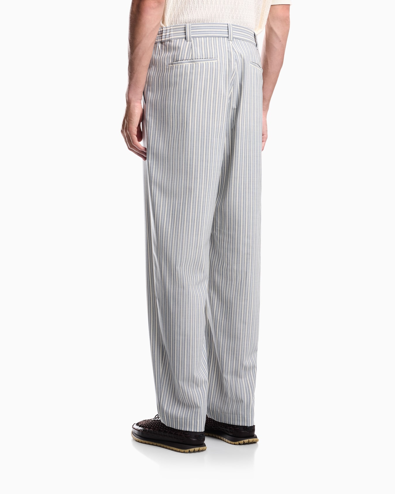 Straight-leg striped trousers in stretch virgin wool Slide 5