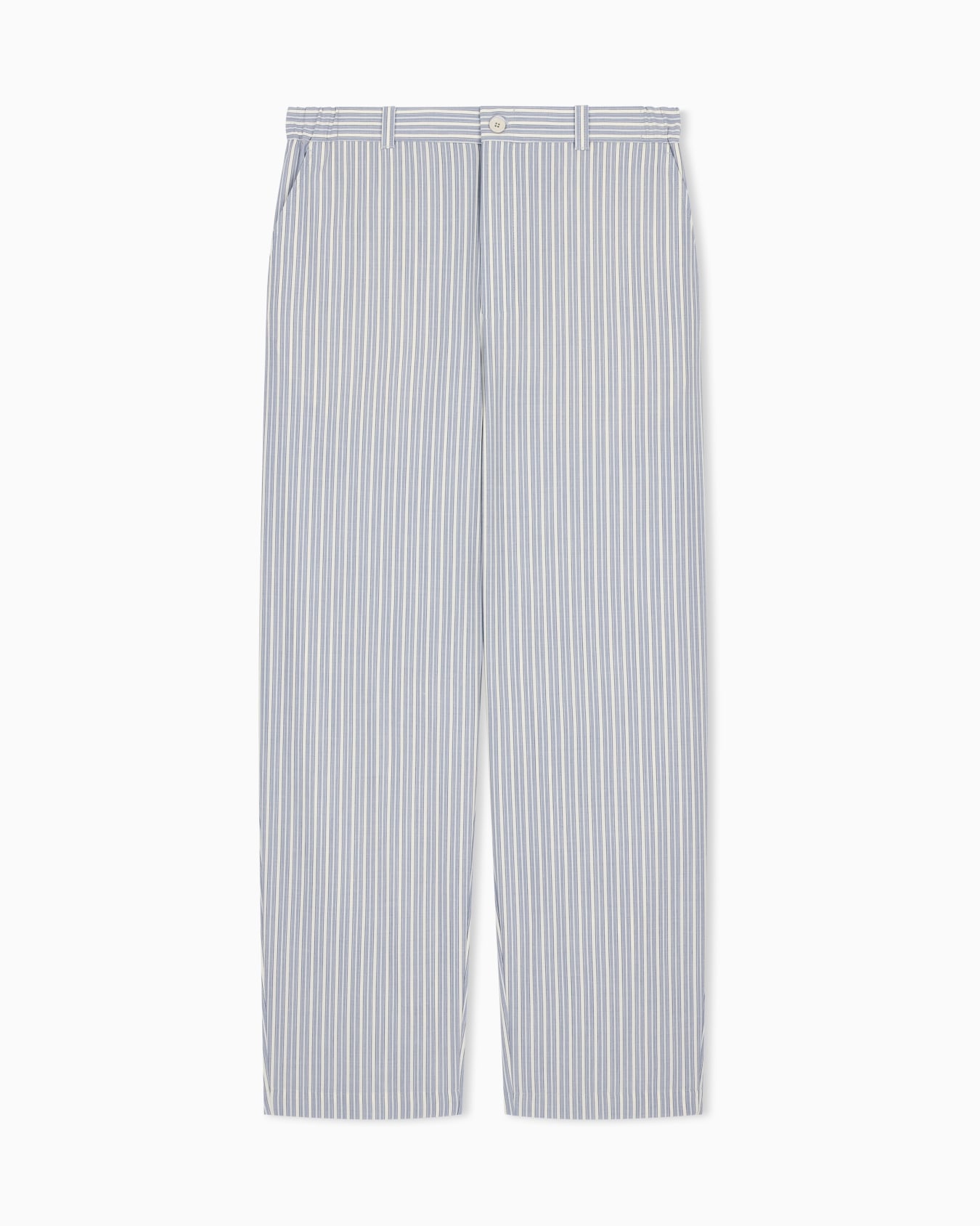 Straight-leg striped trousers in stretch virgin wool Slide 0