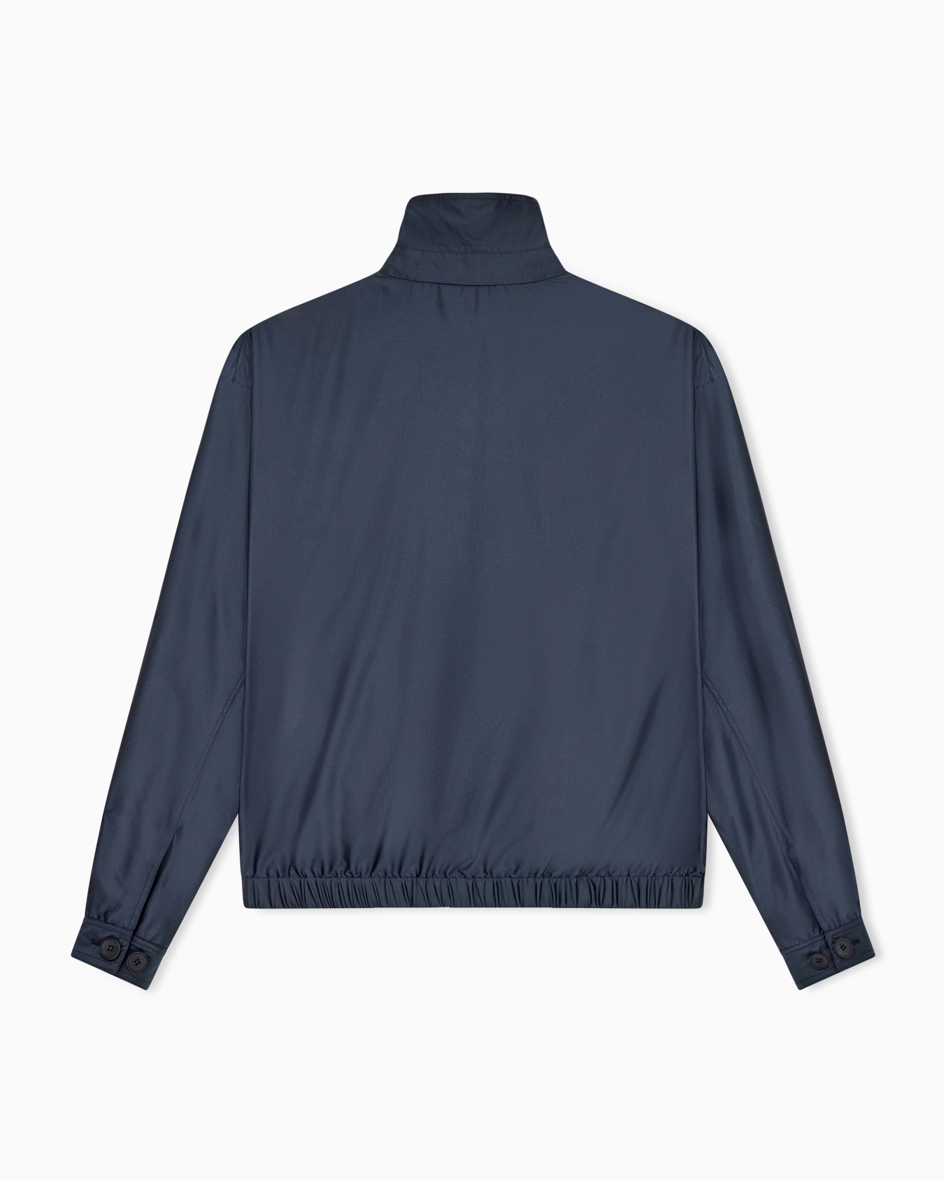 Blouson jacket in satin effect silk with a high collar Slide 1