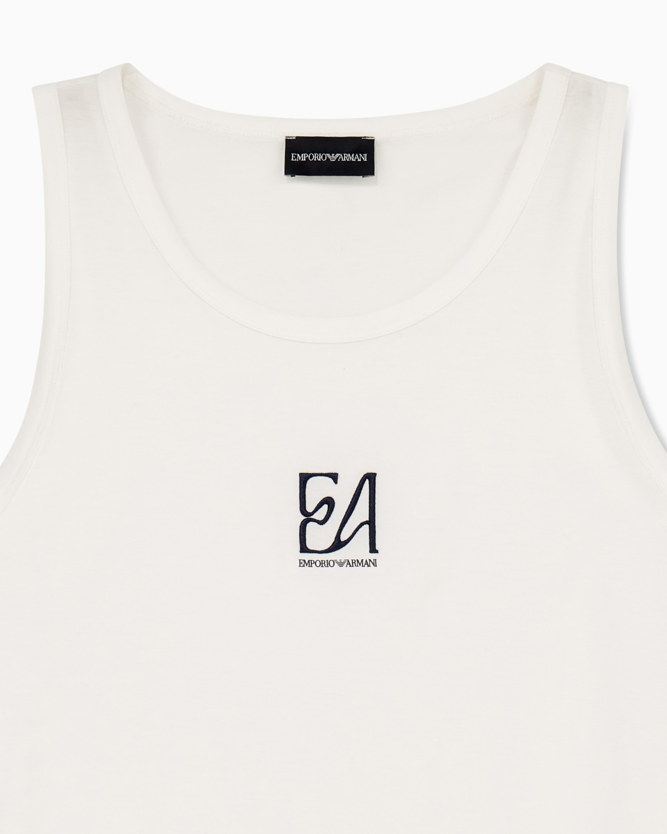 Débardeur en jersey de coton à encolure ronde et logo brodé Diapositive 2