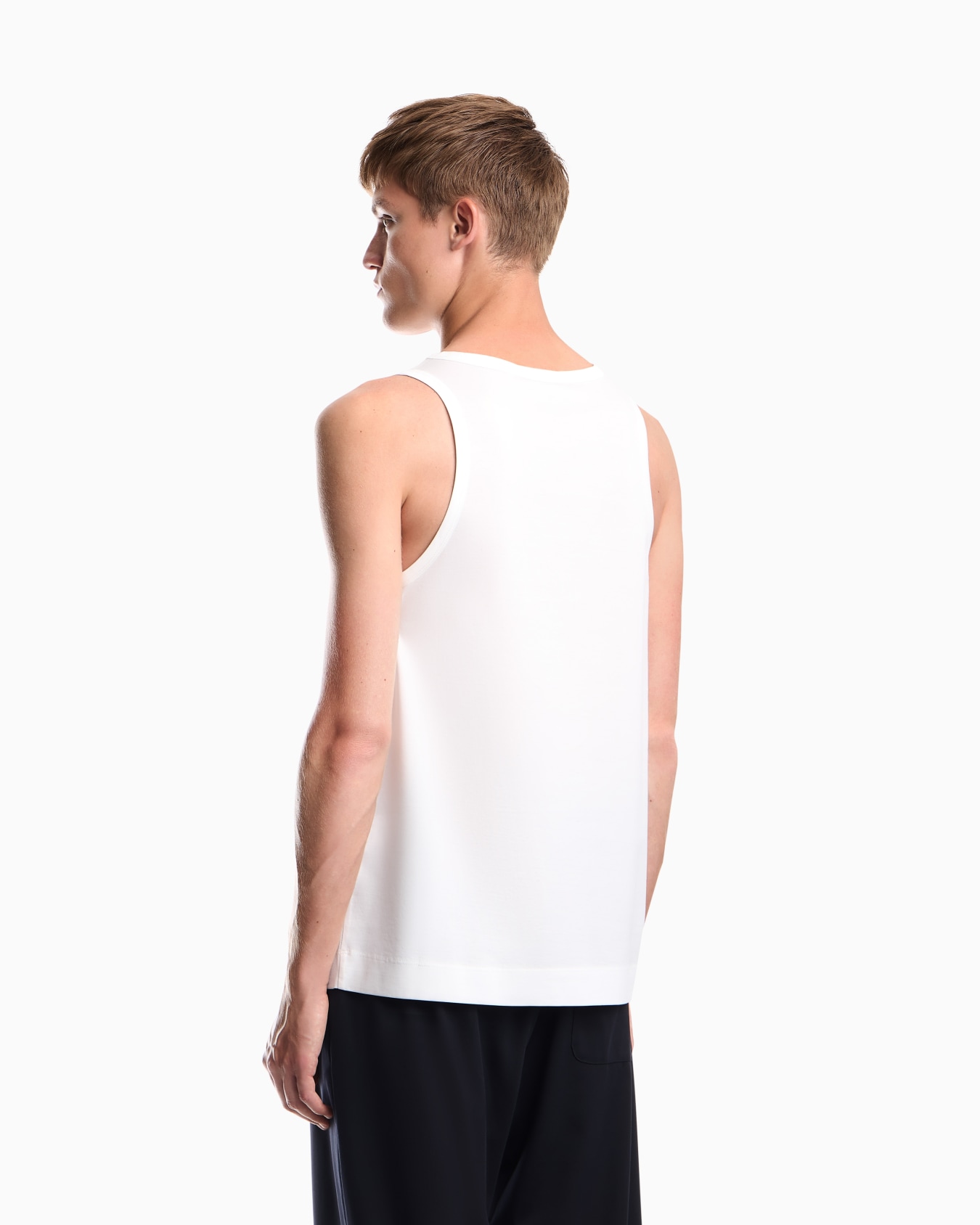 Cotton jersey tank top with an embroidered chest logo Slide 5