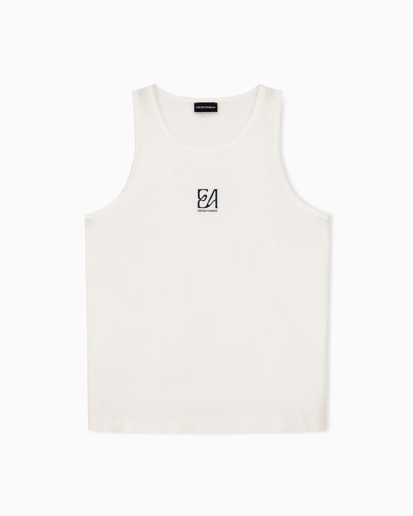 Débardeur en jersey de coton à encolure ronde et logo brodé Diapositive 0