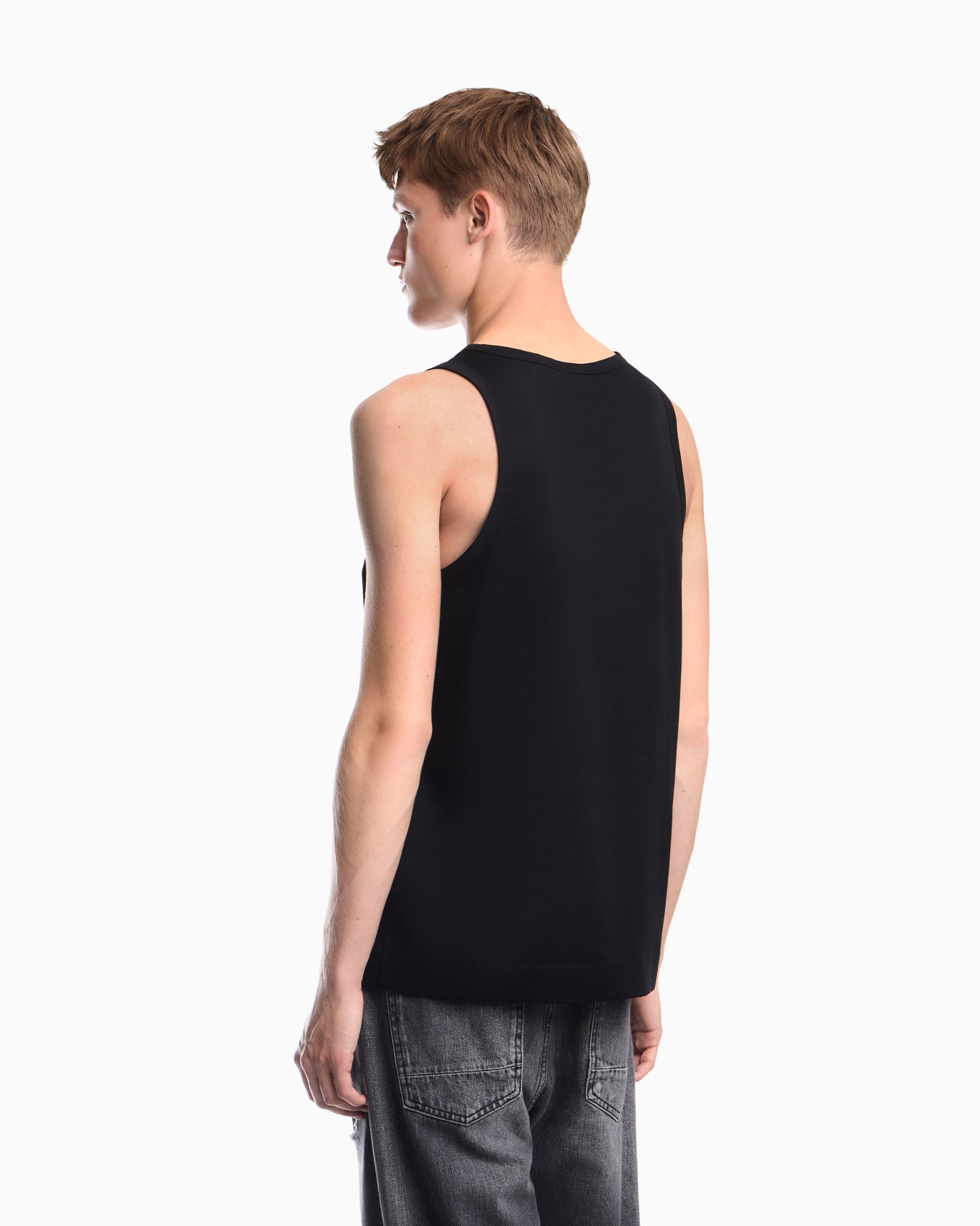 Cotton jersey tank top with an embroidered chest logo Slide 5