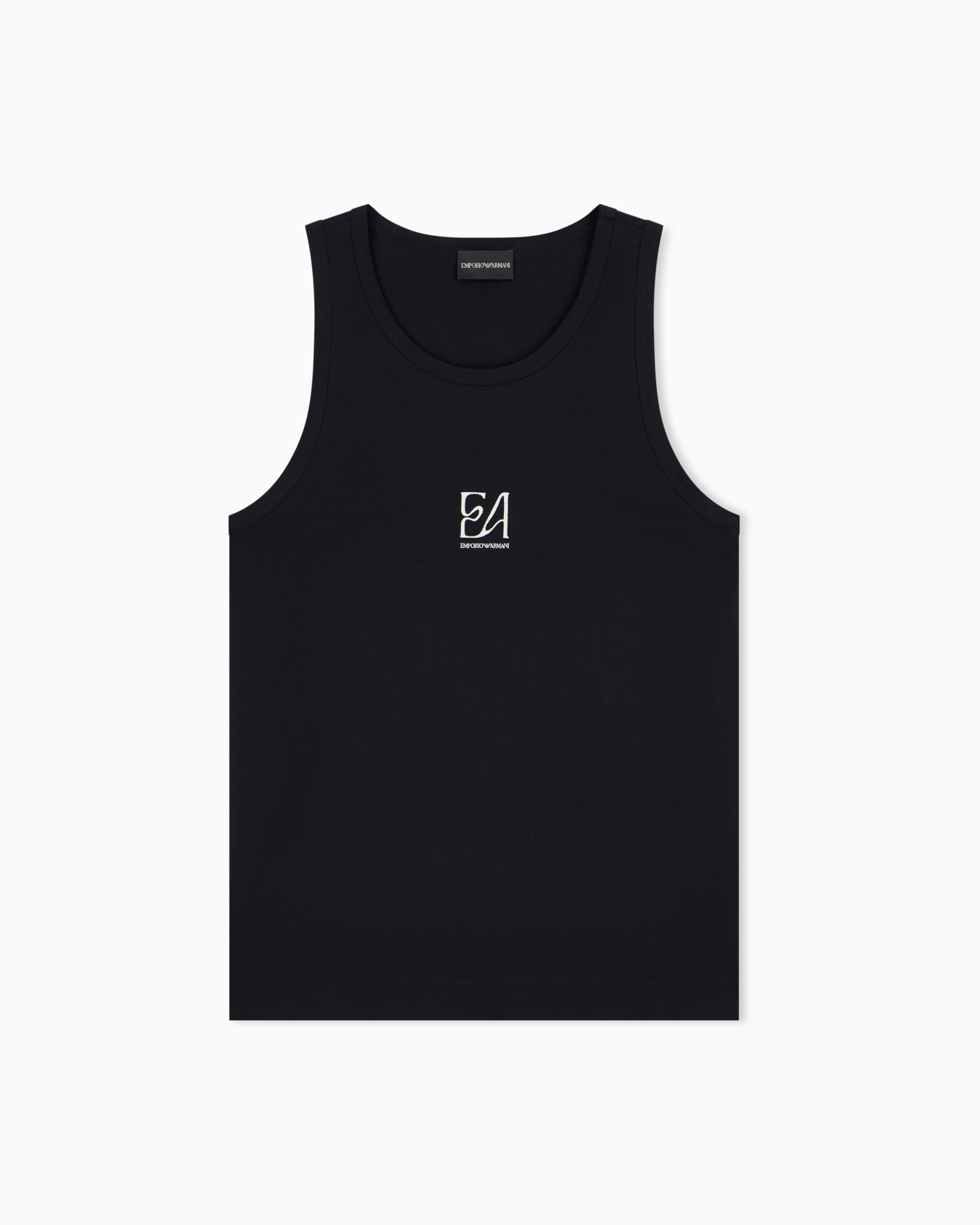 Cotton jersey tank top with an embroidered chest logo Slide 0