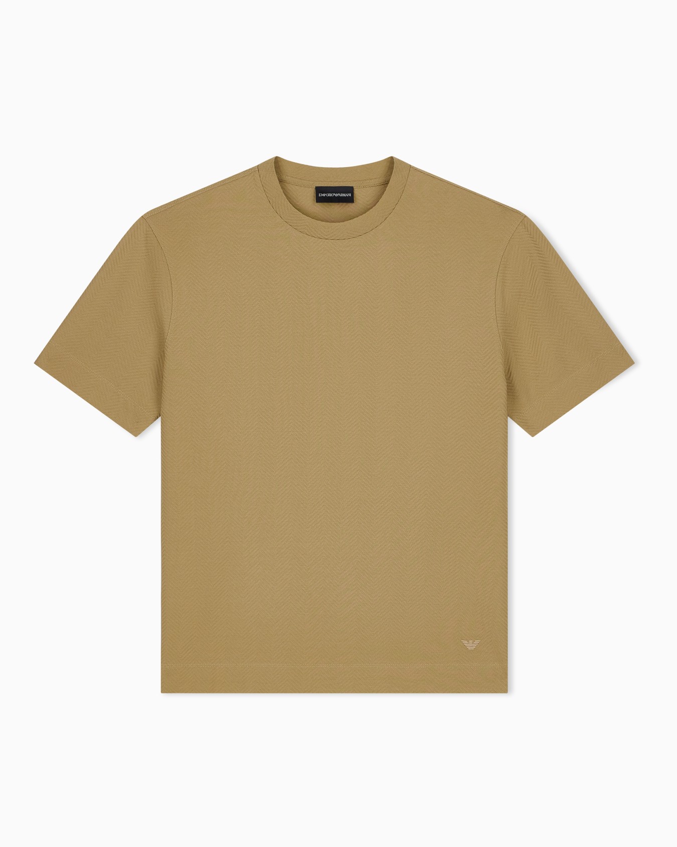 T-shirt in jersey di cotone jacquard a vestibilità regular Slide 0