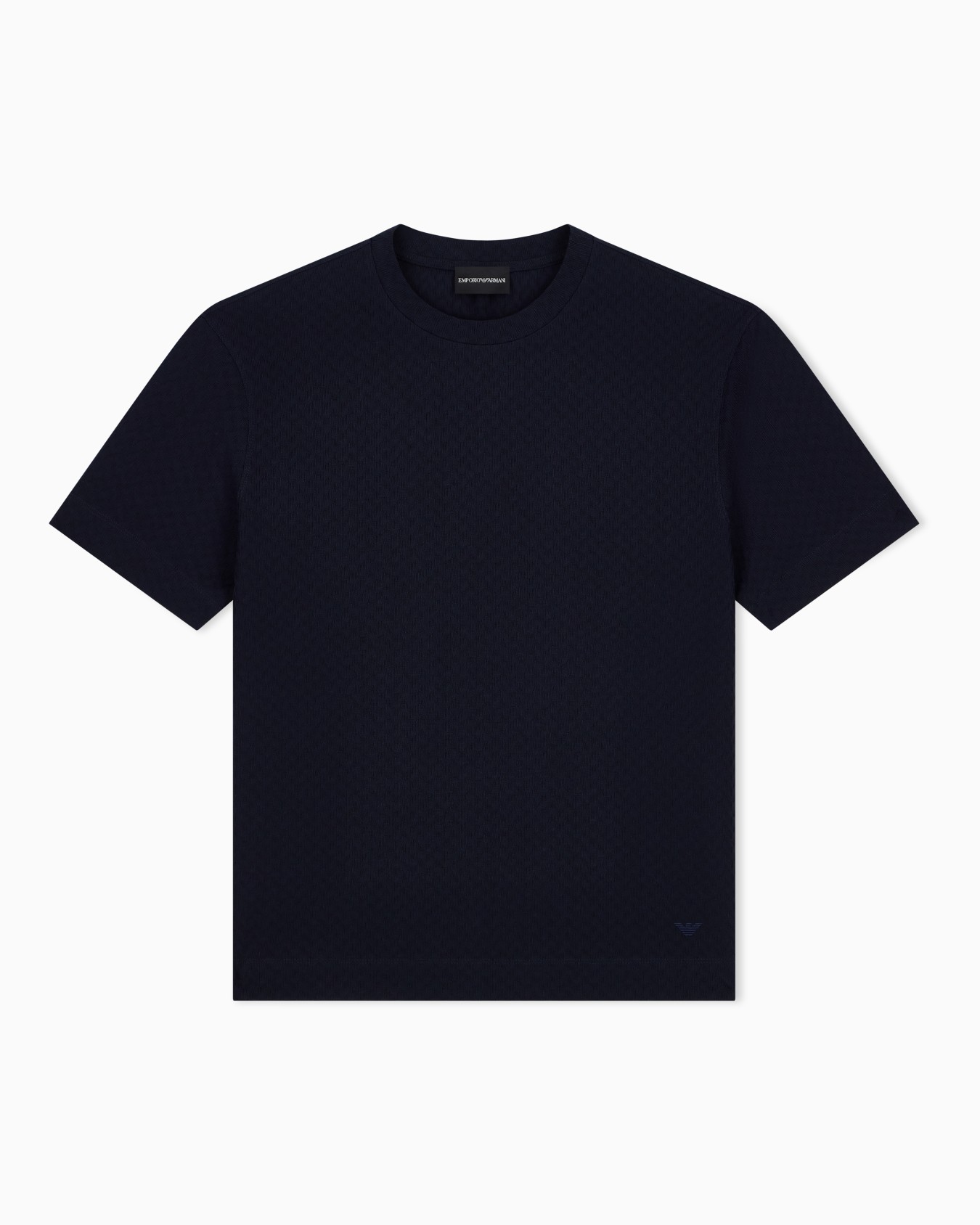 T-shirt in jersey di cotone jacquard a vestibilità regular Slide 0