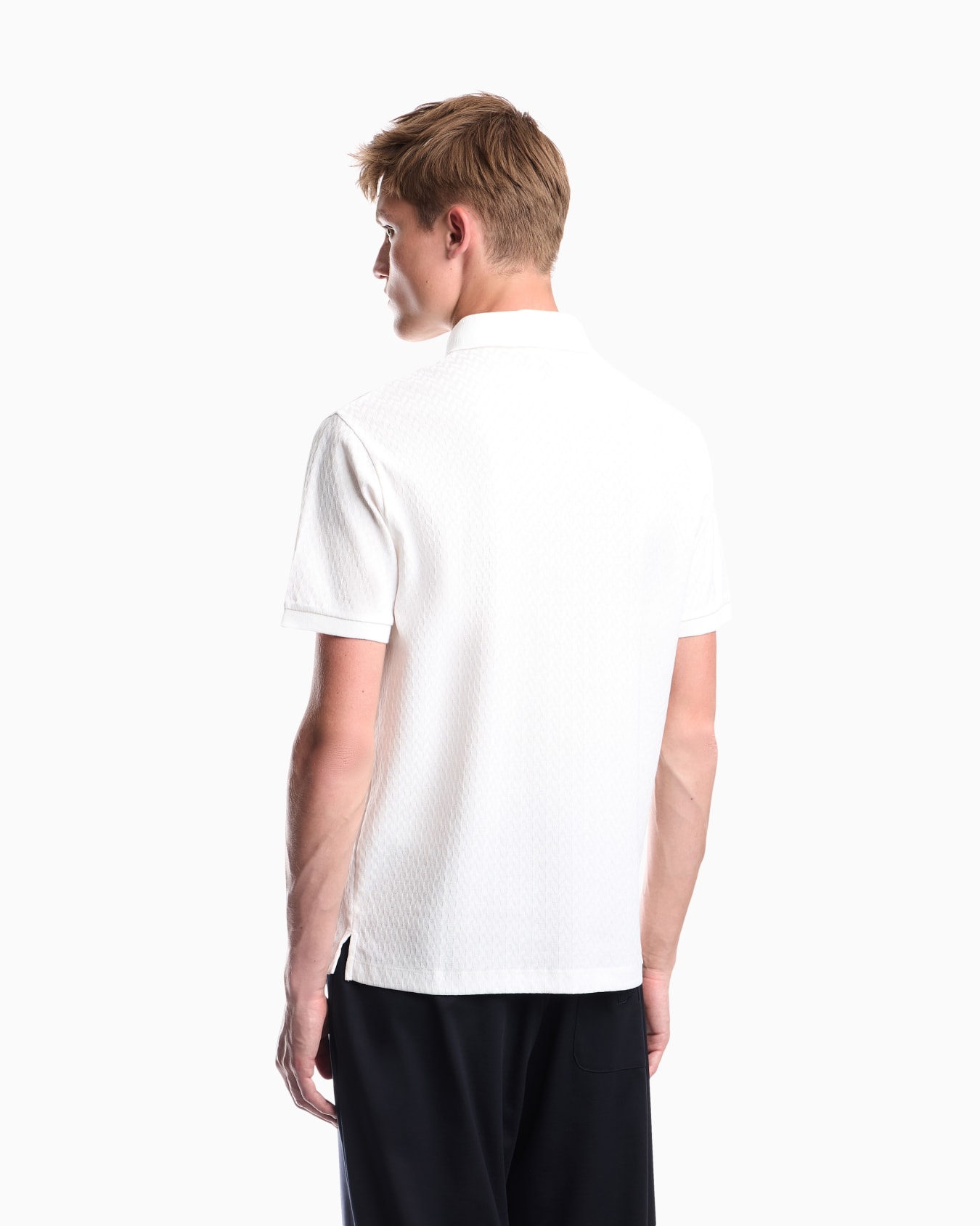 Polo shirt in cotton jacquard jersey with regular fit Slide 5