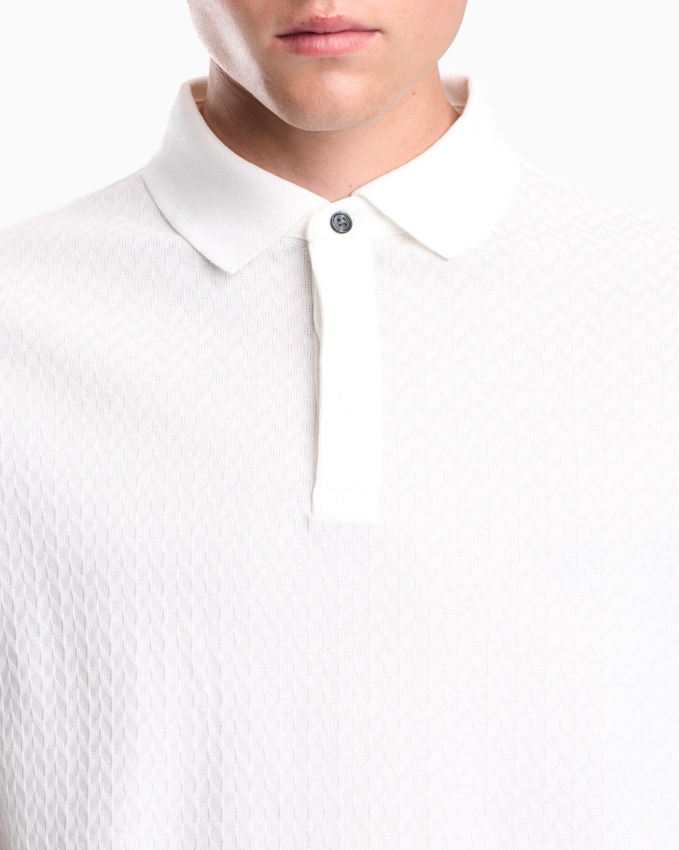 Polo shirt in cotton jacquard jersey with regular fit Slide 6