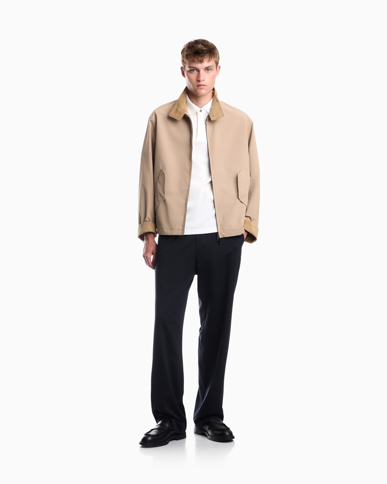 Polo shirt in cotton jacquard jersey with regular fit Slide 1