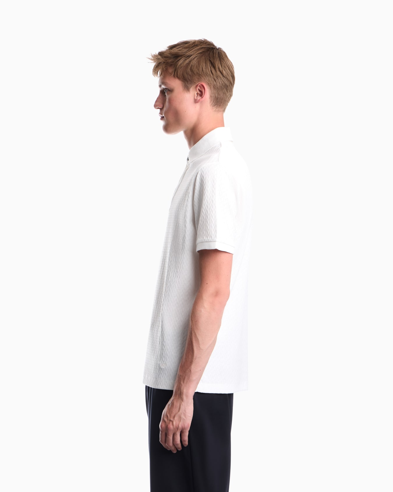 Polo shirt in cotton jacquard jersey with regular fit Slide 7