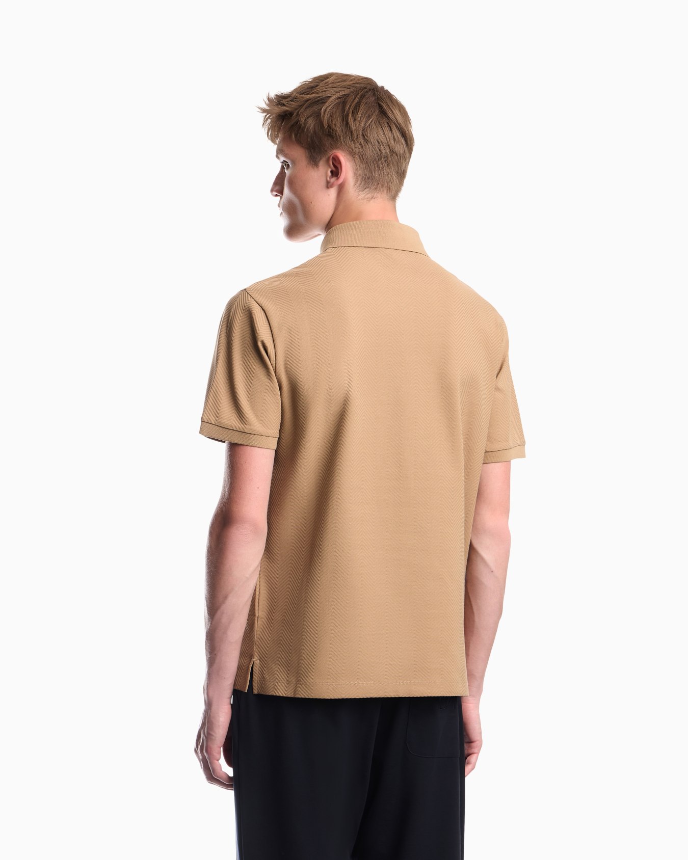 Polo shirt in cotton jacquard jersey with regular fit Slide 5
