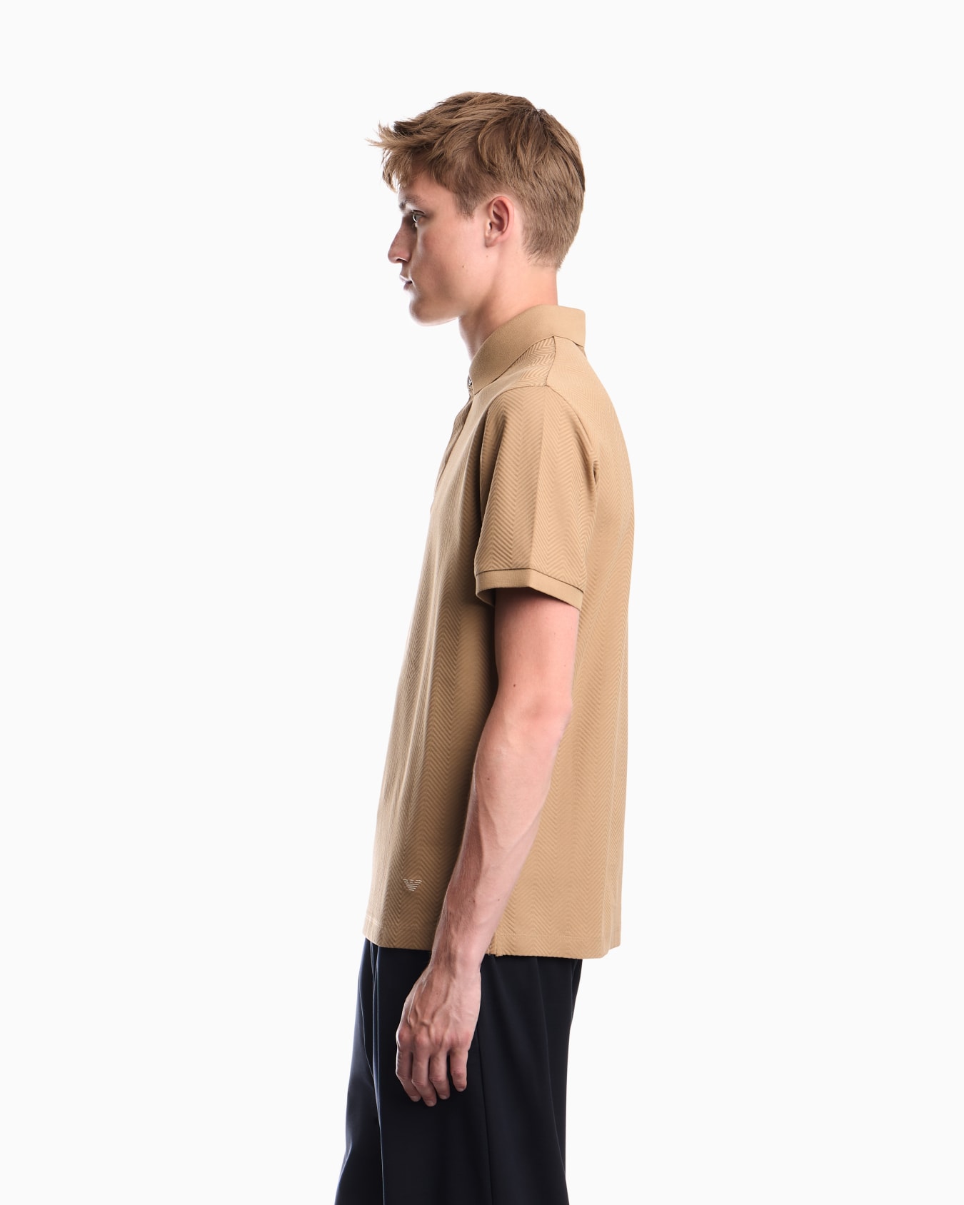 Polo shirt in cotton jacquard jersey with regular fit Slide 7