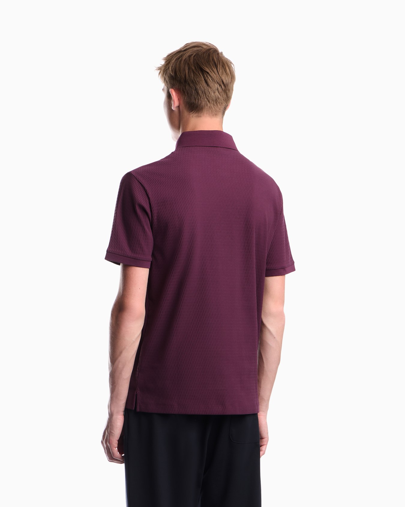 Polo shirt in cotton jacquard jersey with regular fit Slide 5