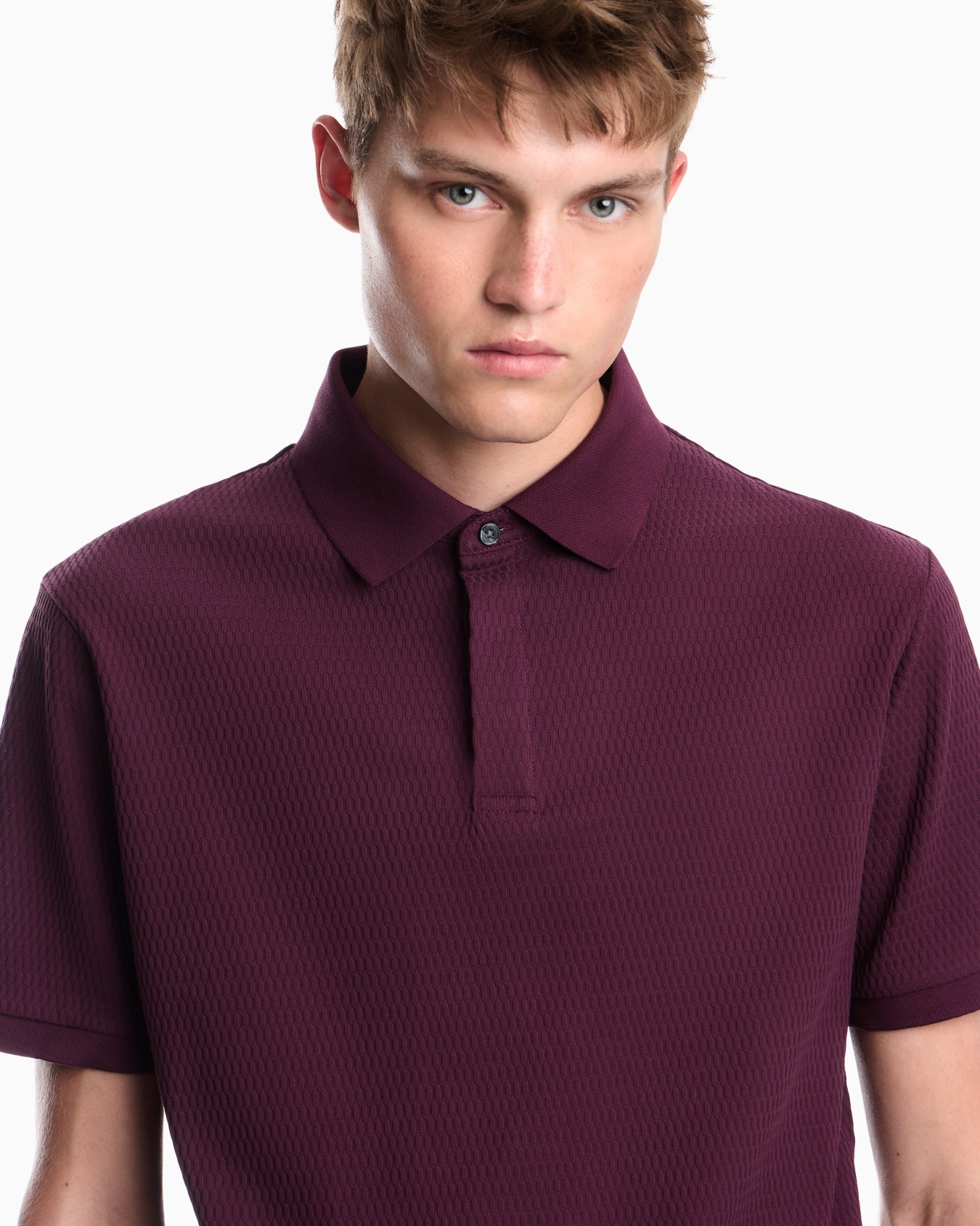 Polo shirt in cotton jacquard jersey with regular fit Slide 6