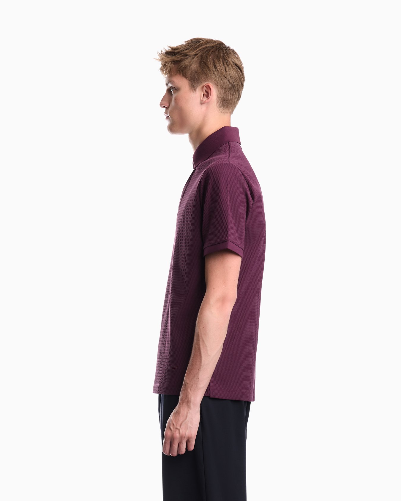 Polo shirt in cotton jacquard jersey with regular fit Slide 7
