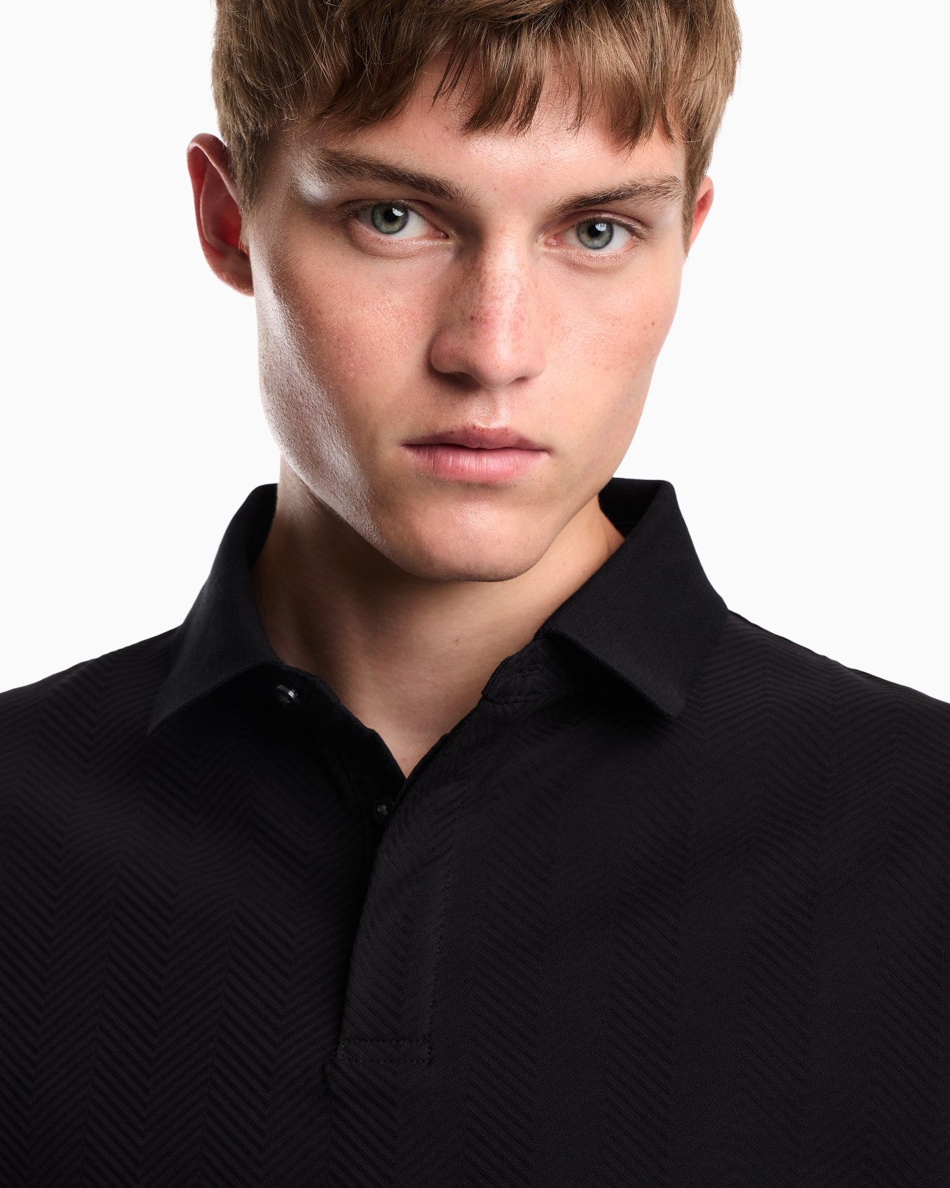 Polo de punto jacquard de algodón con corte regular Diapositiva 6