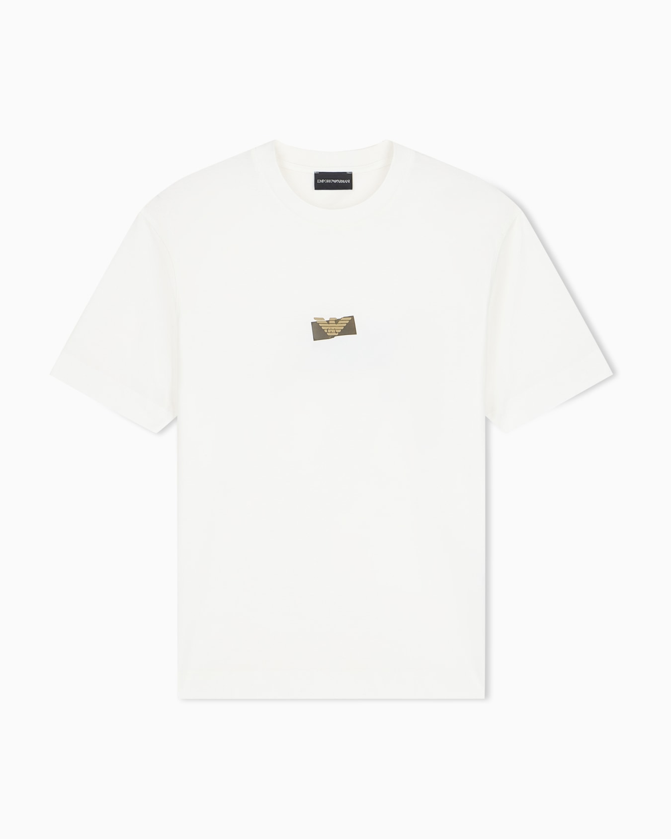 Jersey T-shirt in lyocell blend with embossed eagle and logo print Slide 0