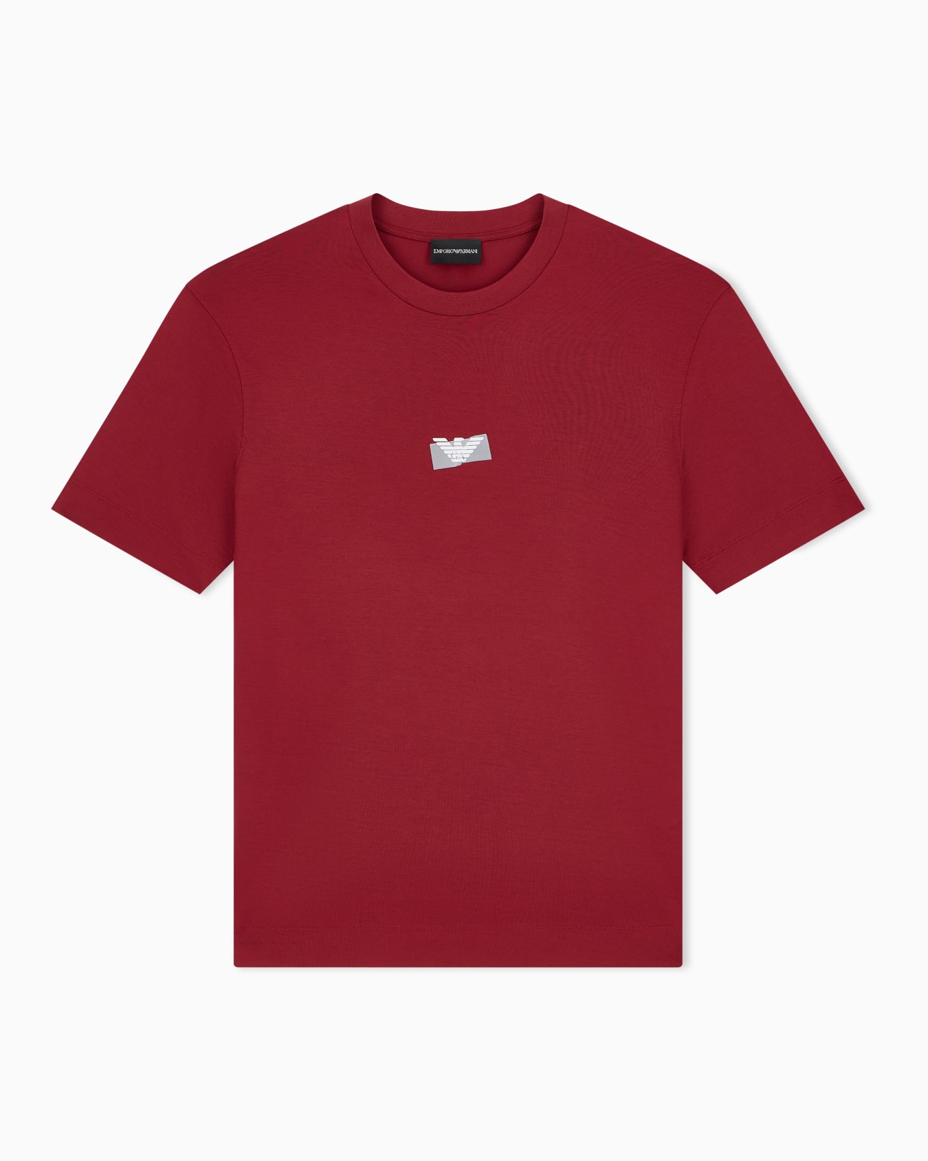 Jersey T-shirt in lyocell blend with embossed eagle and logo print Slide 0