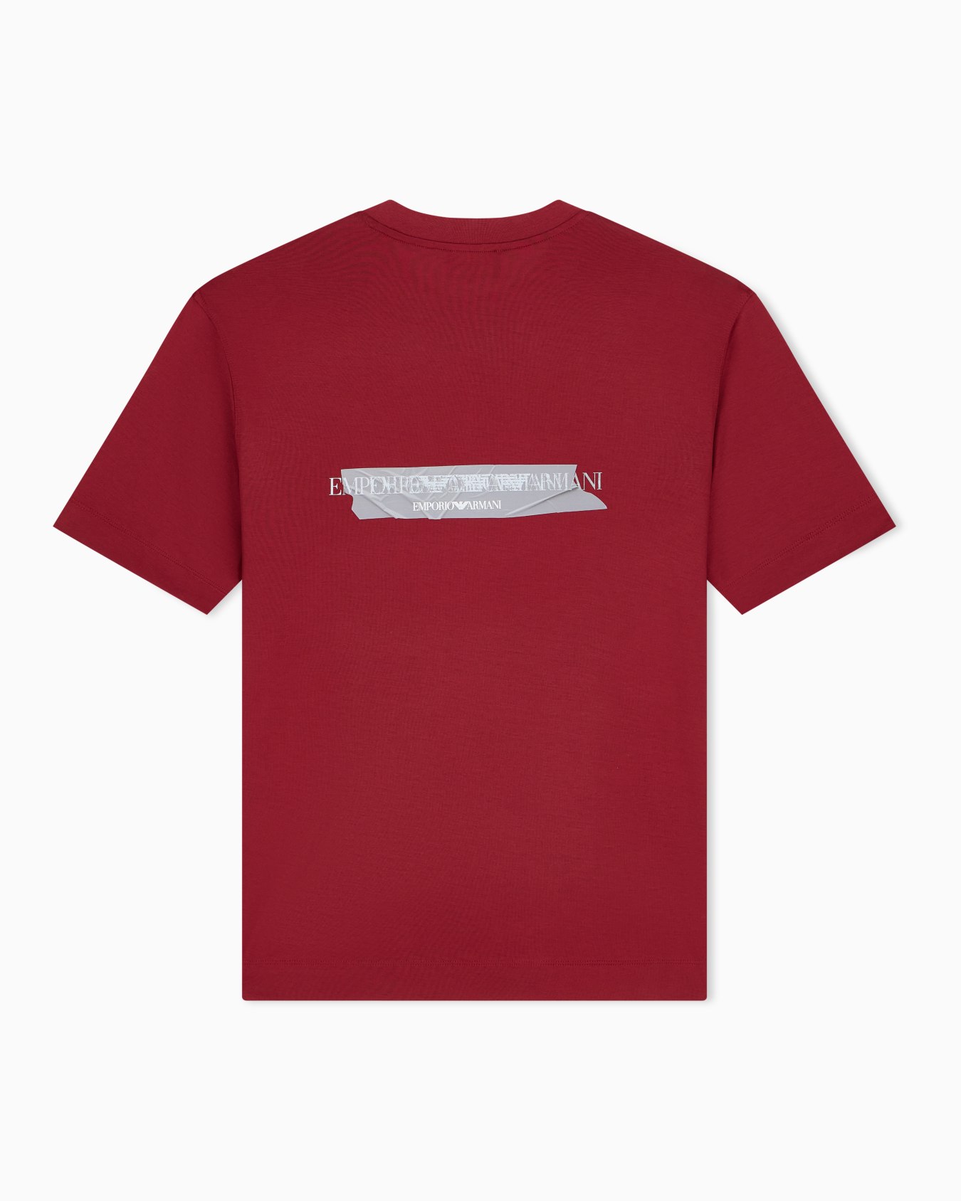 Jersey T-shirt in lyocell blend with embossed eagle and logo print Slide 2
