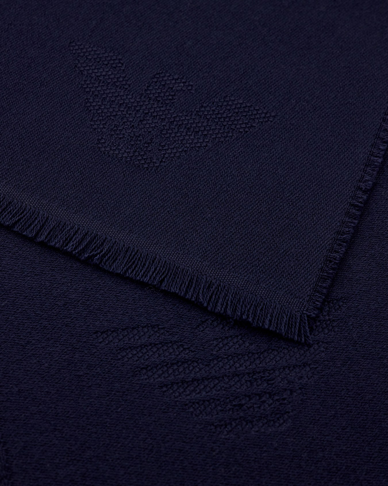 Virgin wool scarf with a woven logo and fringed edges Slide 1