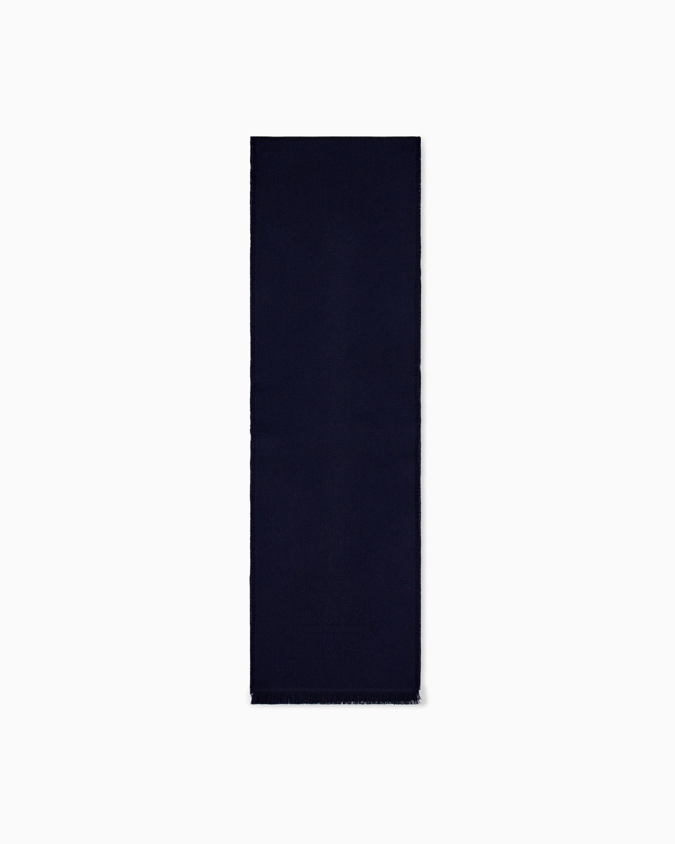 Virgin wool scarf with a woven logo and fringed edges Slide 0