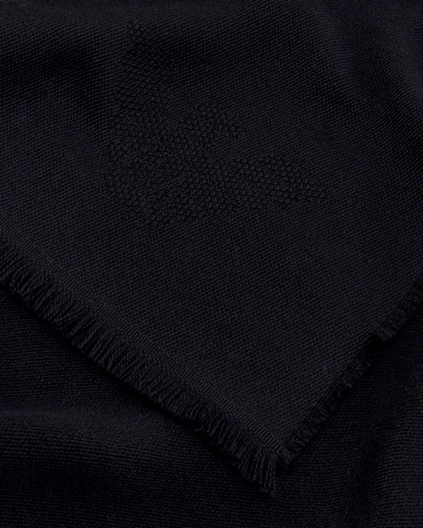 Virgin wool scarf with a woven logo and fringed edges Slide 1