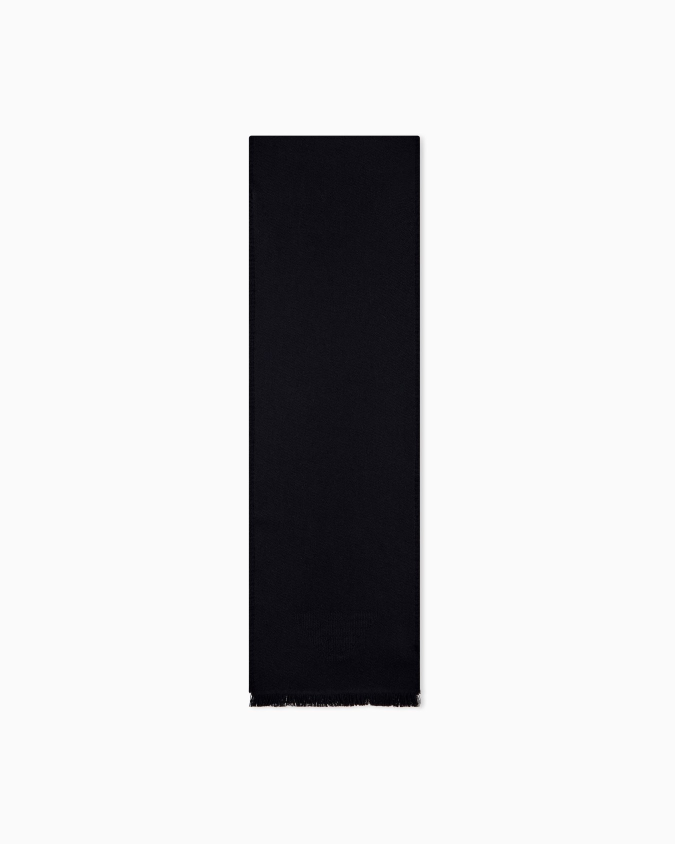 Virgin wool scarf with a woven logo and fringed edges Slide 0