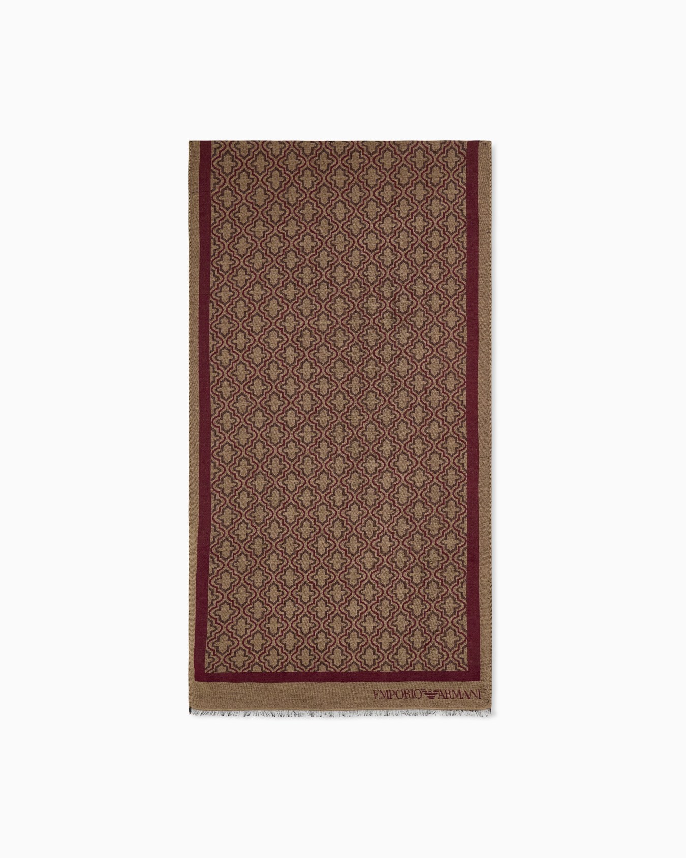 Stole in viscose and modal with a geometric pattern Slide 0