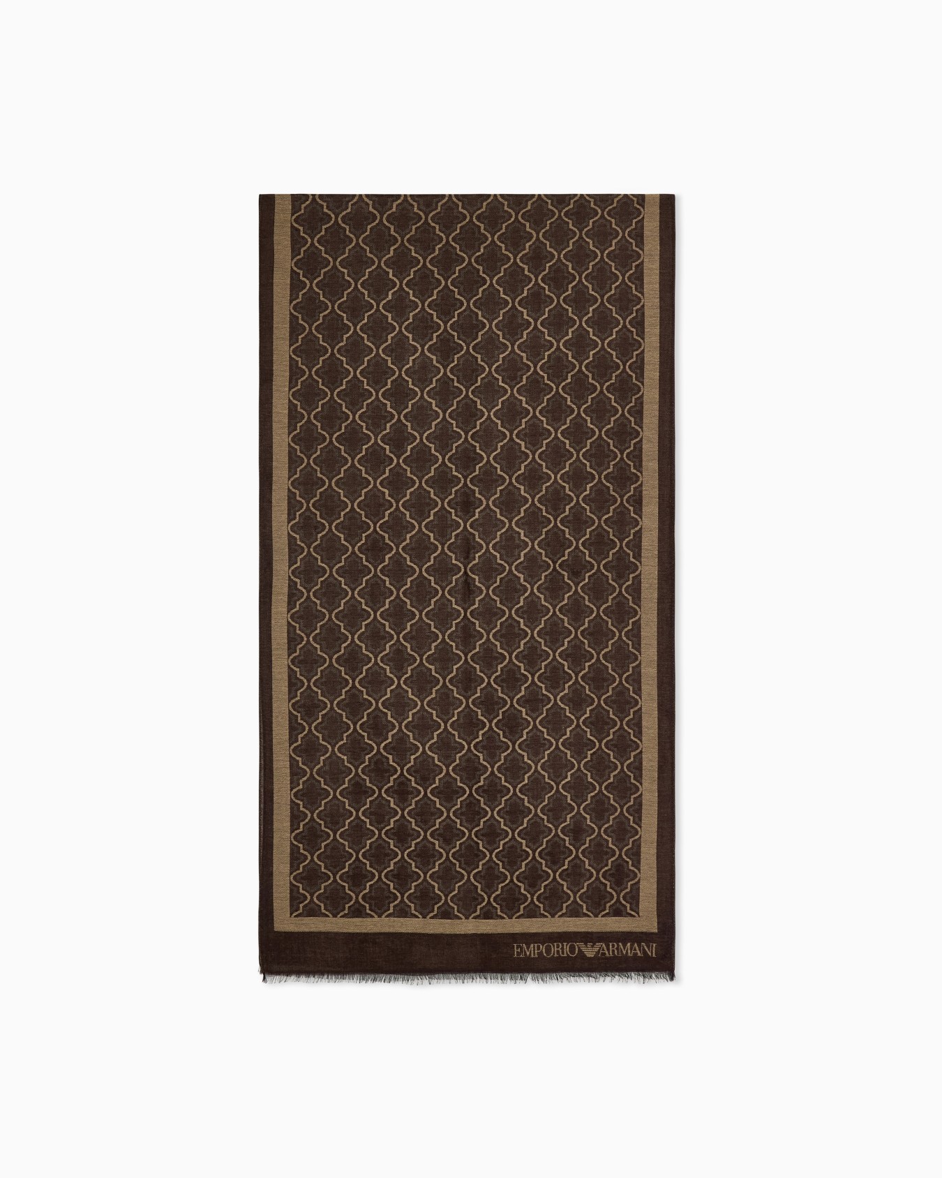 Stole in viscose and modal with a geometric pattern Slide 0
