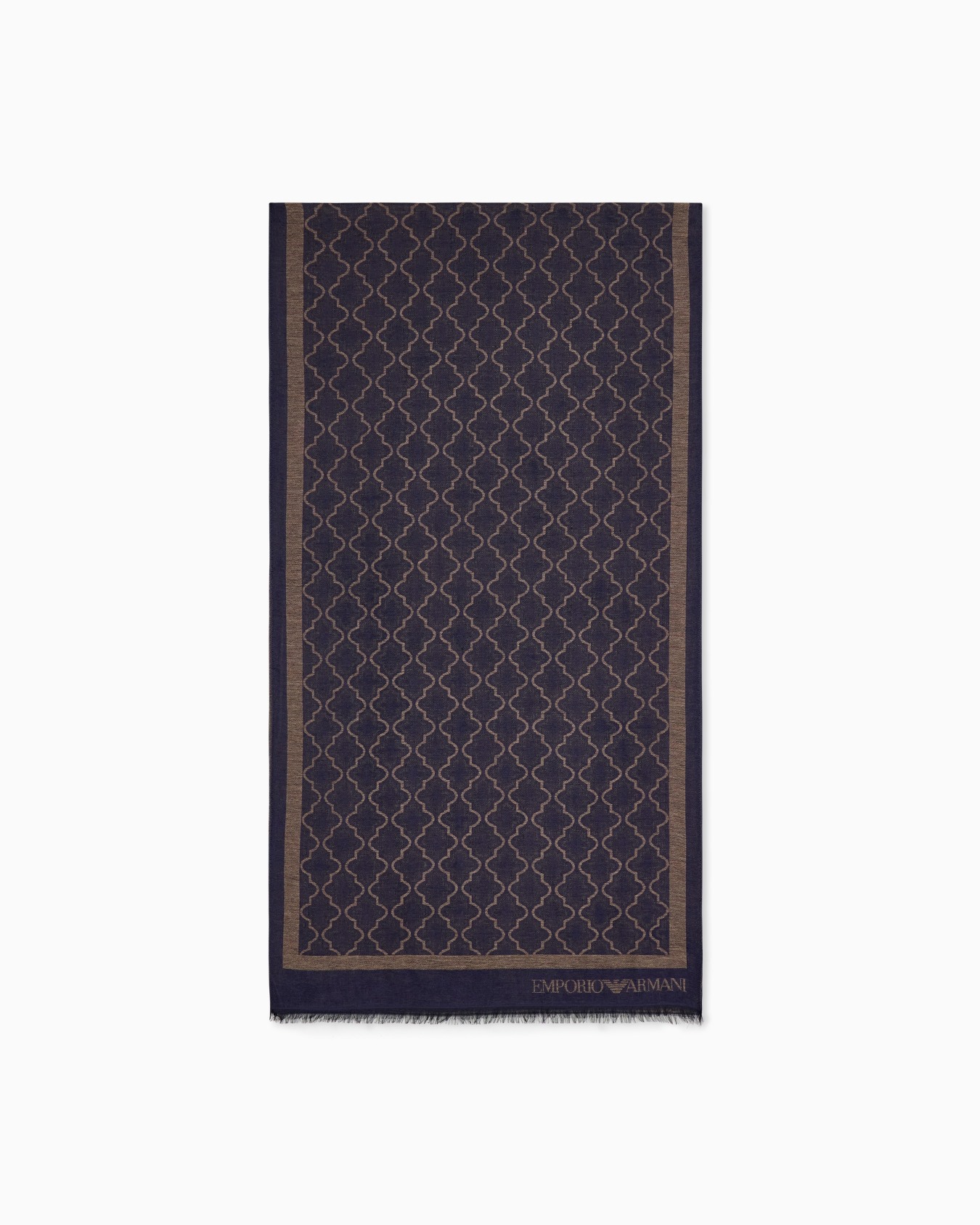 Stole in viscose and modal with a geometric pattern Slide 0