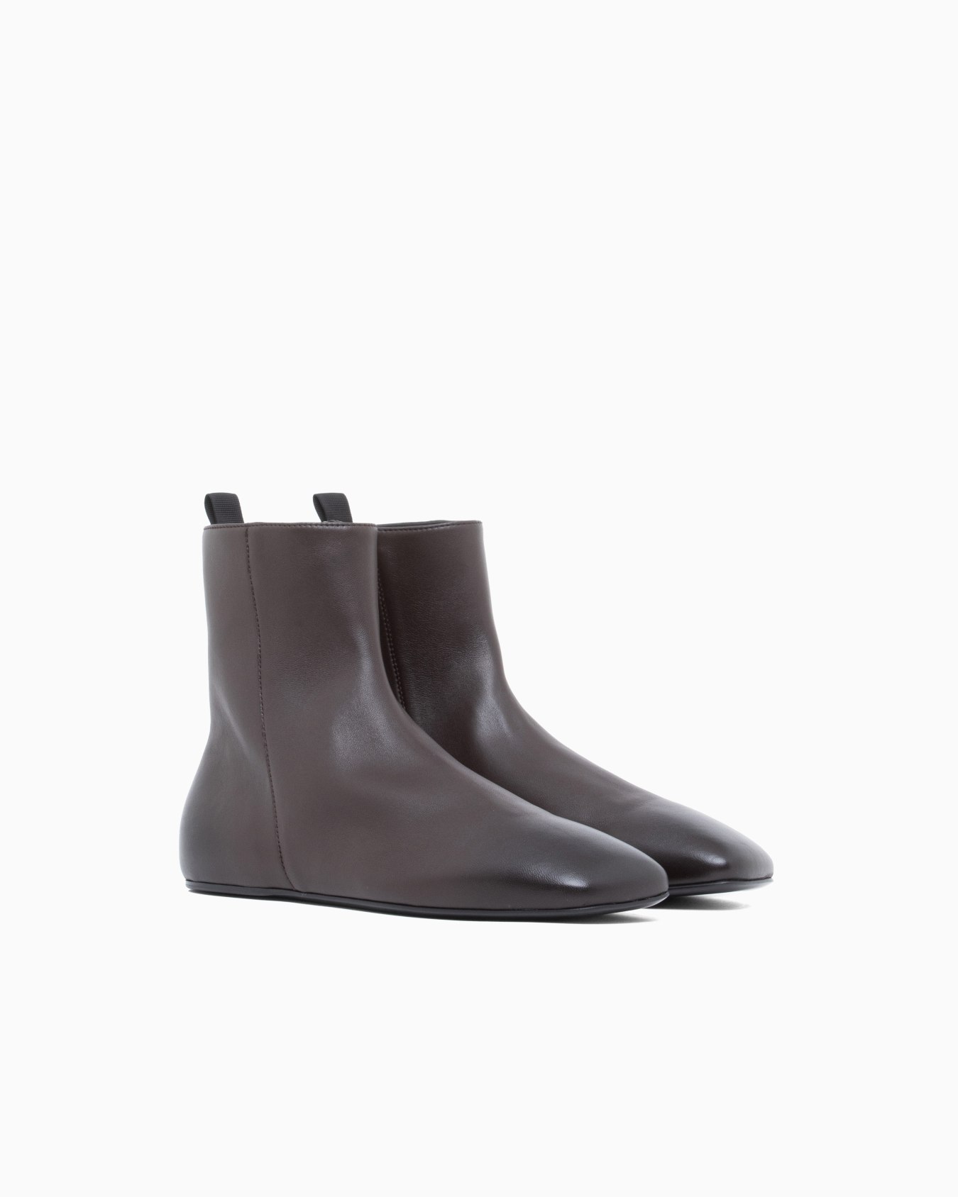 Smooth nappa leather ankle boots with a side zipper Slide 1