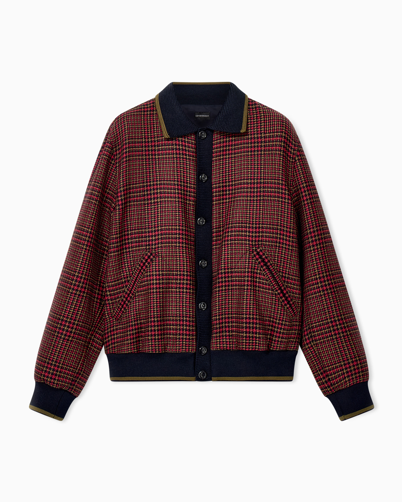 Bomber jacket in virgin wool tweed with ribbed edges Slide 0