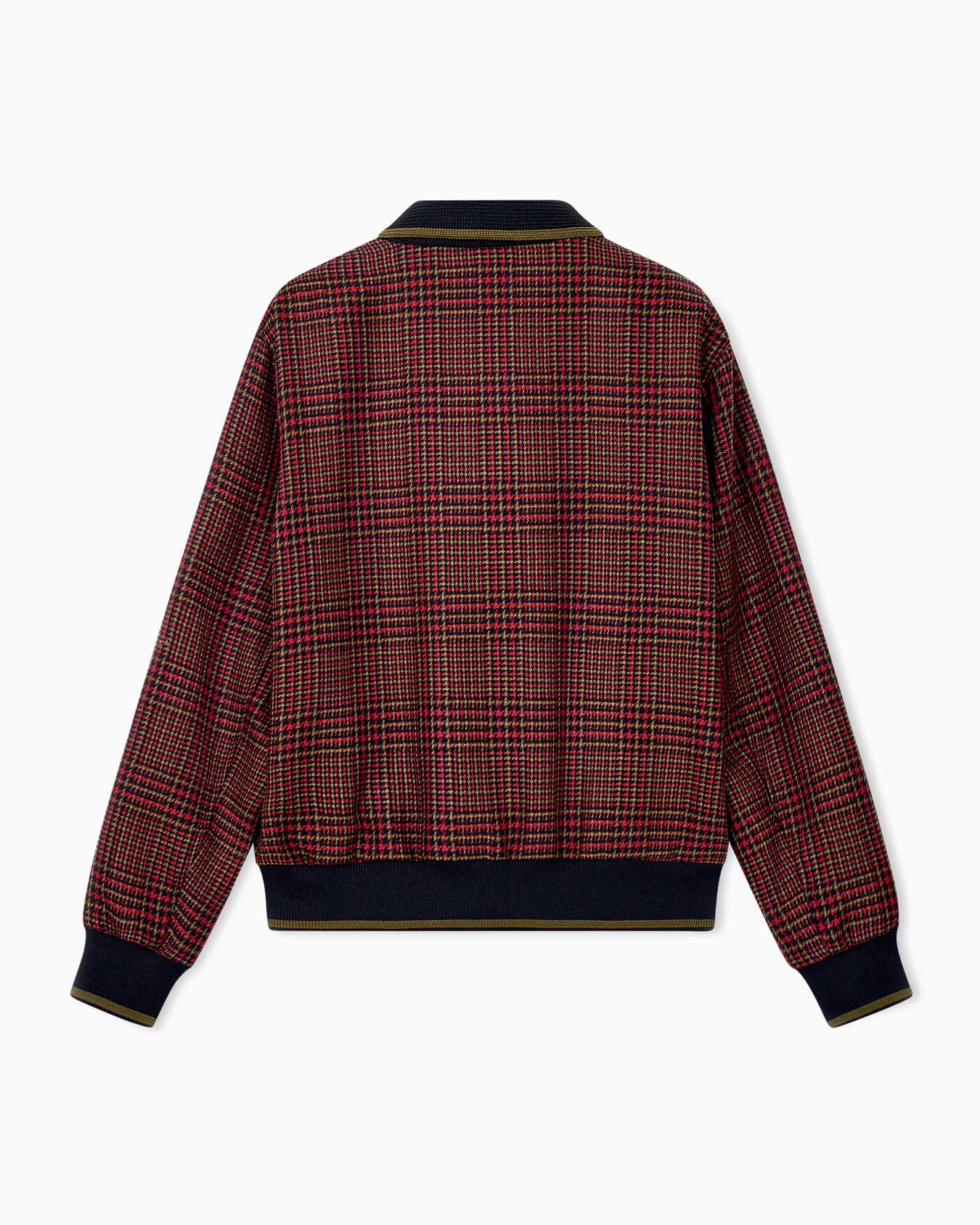 Bomber jacket in virgin wool tweed with ribbed edges Slide 1
