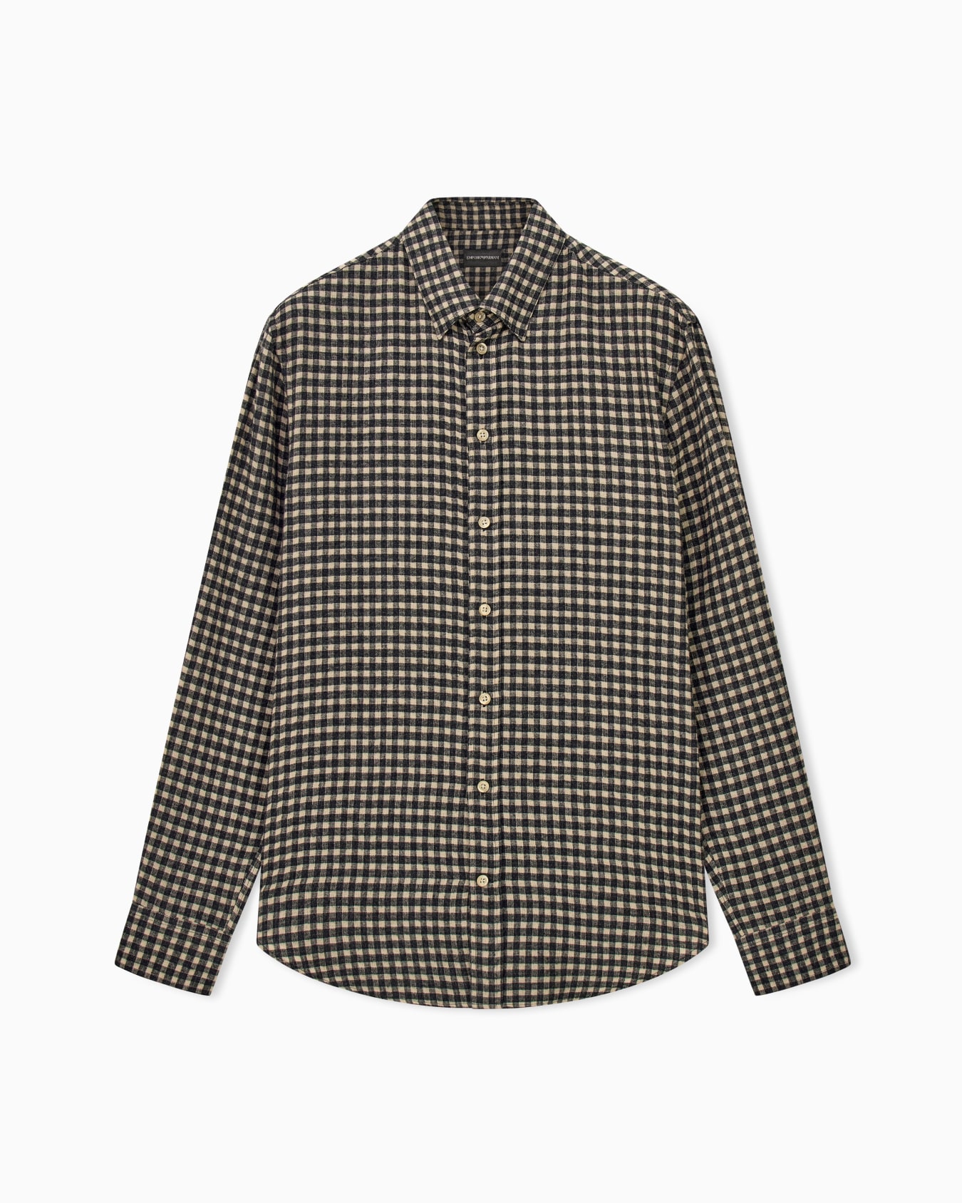 Chemise en flanelle de coton et viscose à micro-carreaux Diapositive 0
