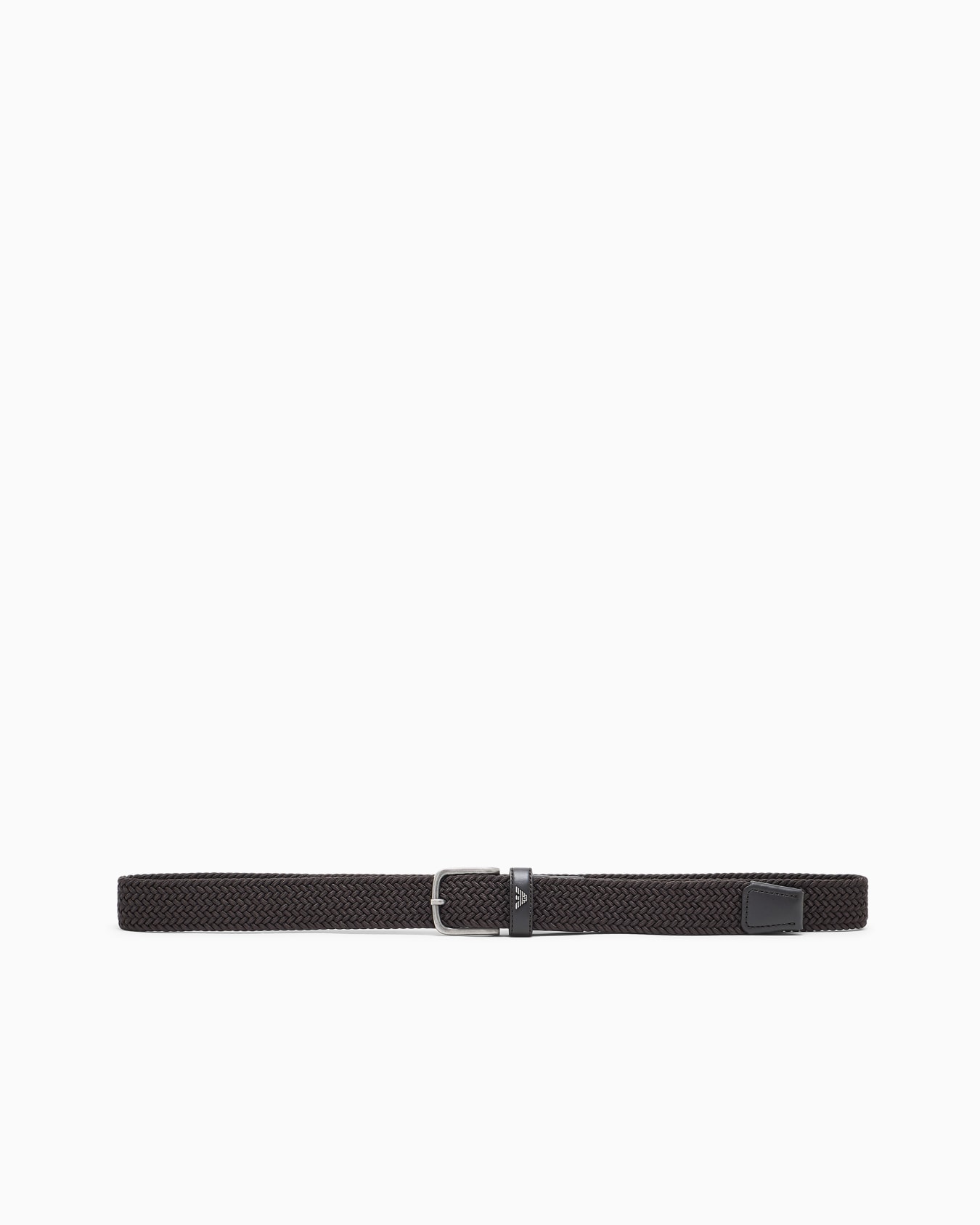 Braided tongue belt with a metal buckle and leather details Slide 2