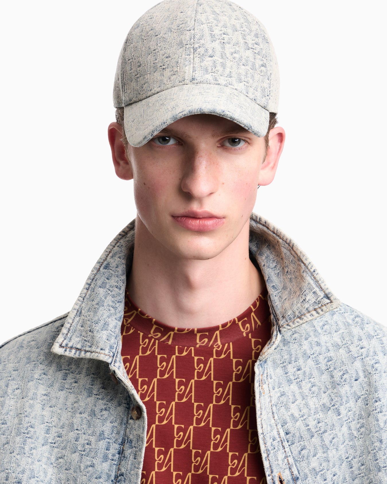 Casquette de baseball en denim de coton à monogramme Diapositive 2
