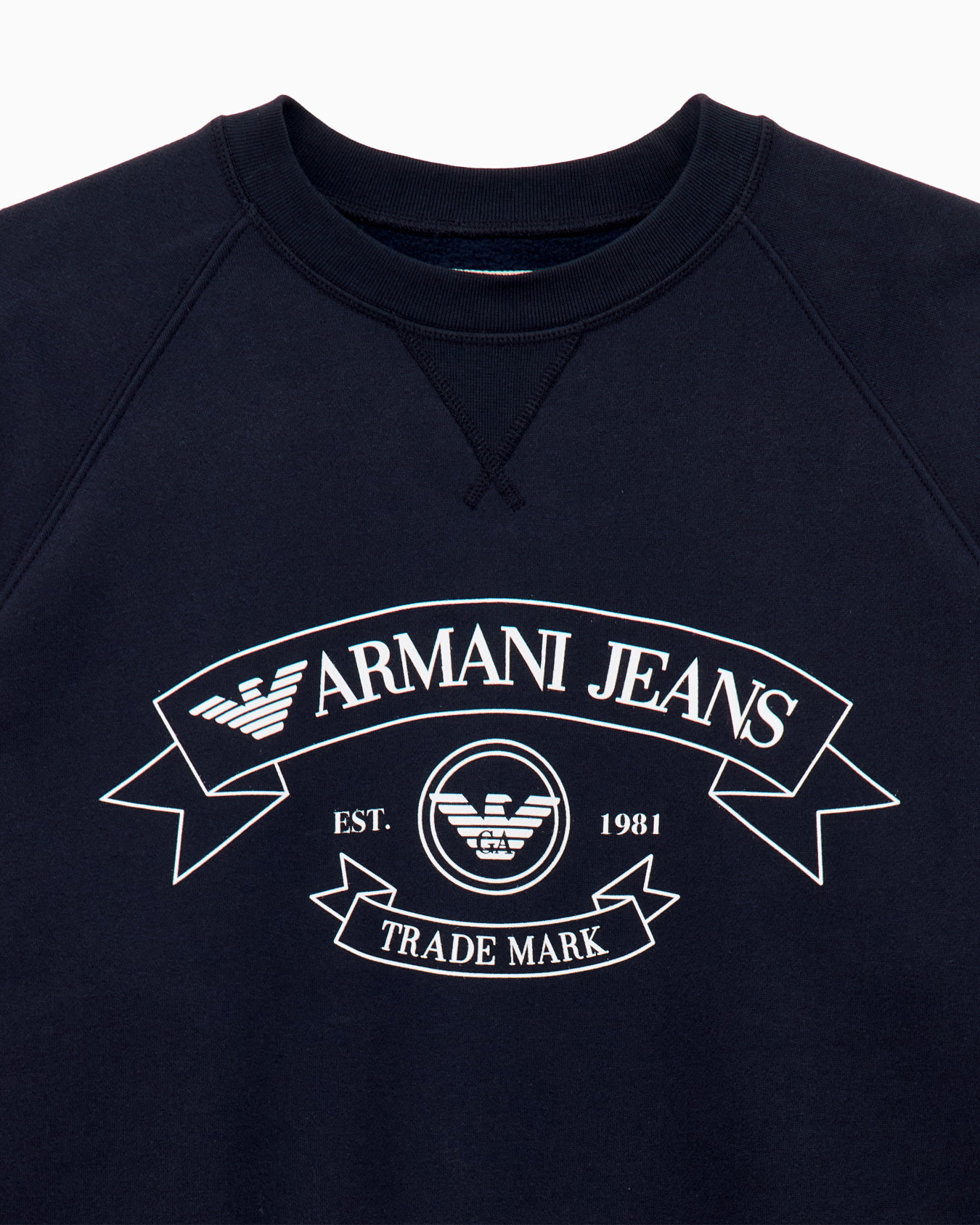 Cotton sweatshirt with crew neck and raglan sleeves and logo Slide 2
