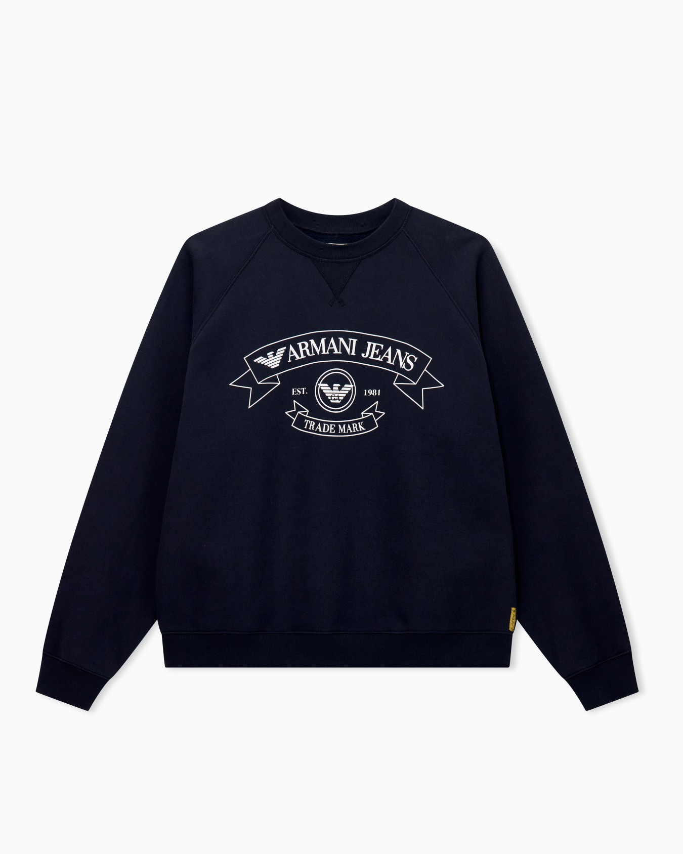 Cotton sweatshirt with crew neck and raglan sleeves and logo Slide 0