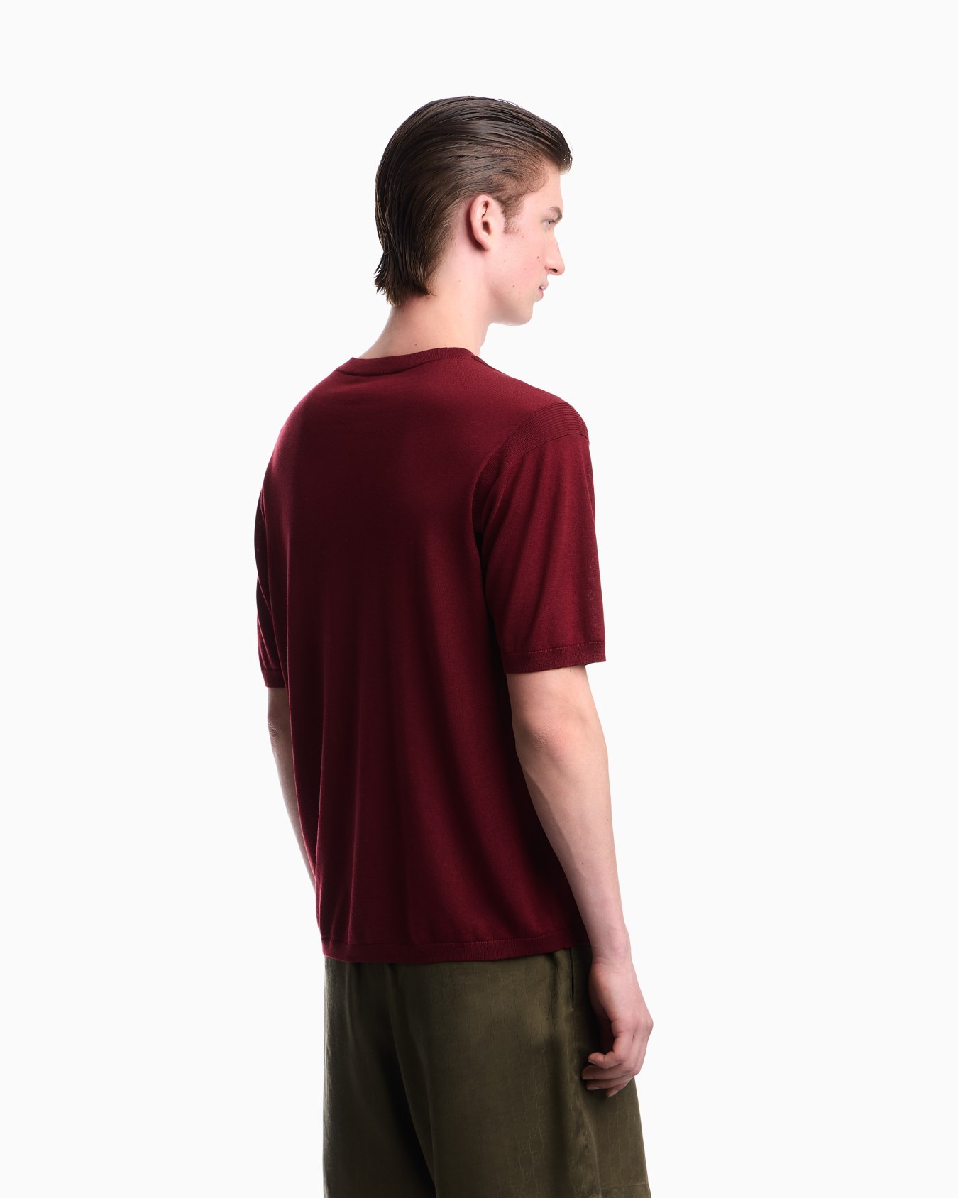 Pullover with regular fit in lyocell virgin wool and silk Slide 5